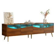 Logidon Modern TV-meubel 180x40x50 cm houtlook glasfront LED