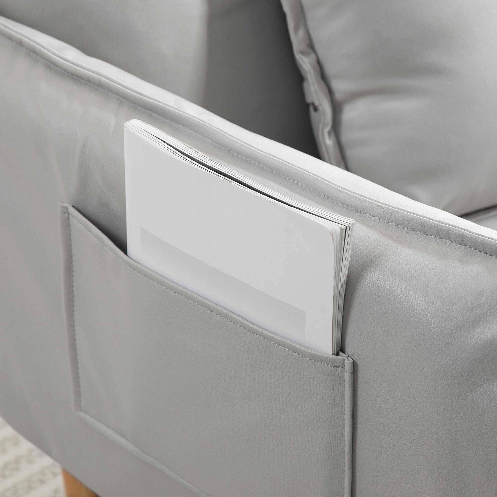 Logidon 2-in-1 relaxstoel lichtgrijs verstelbare rugleuning