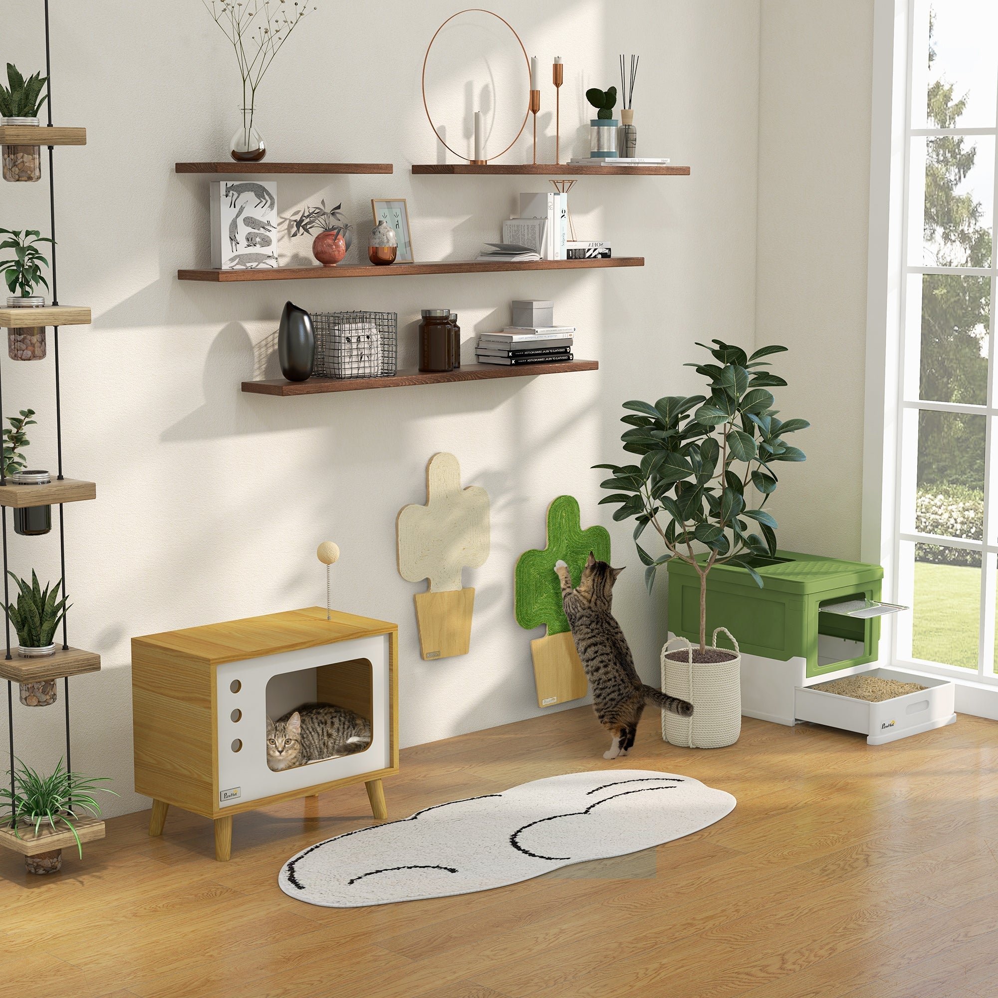Logidon Kattenbak Met Deksel Kunststof Wit 47,5x35,5x36,7 cm