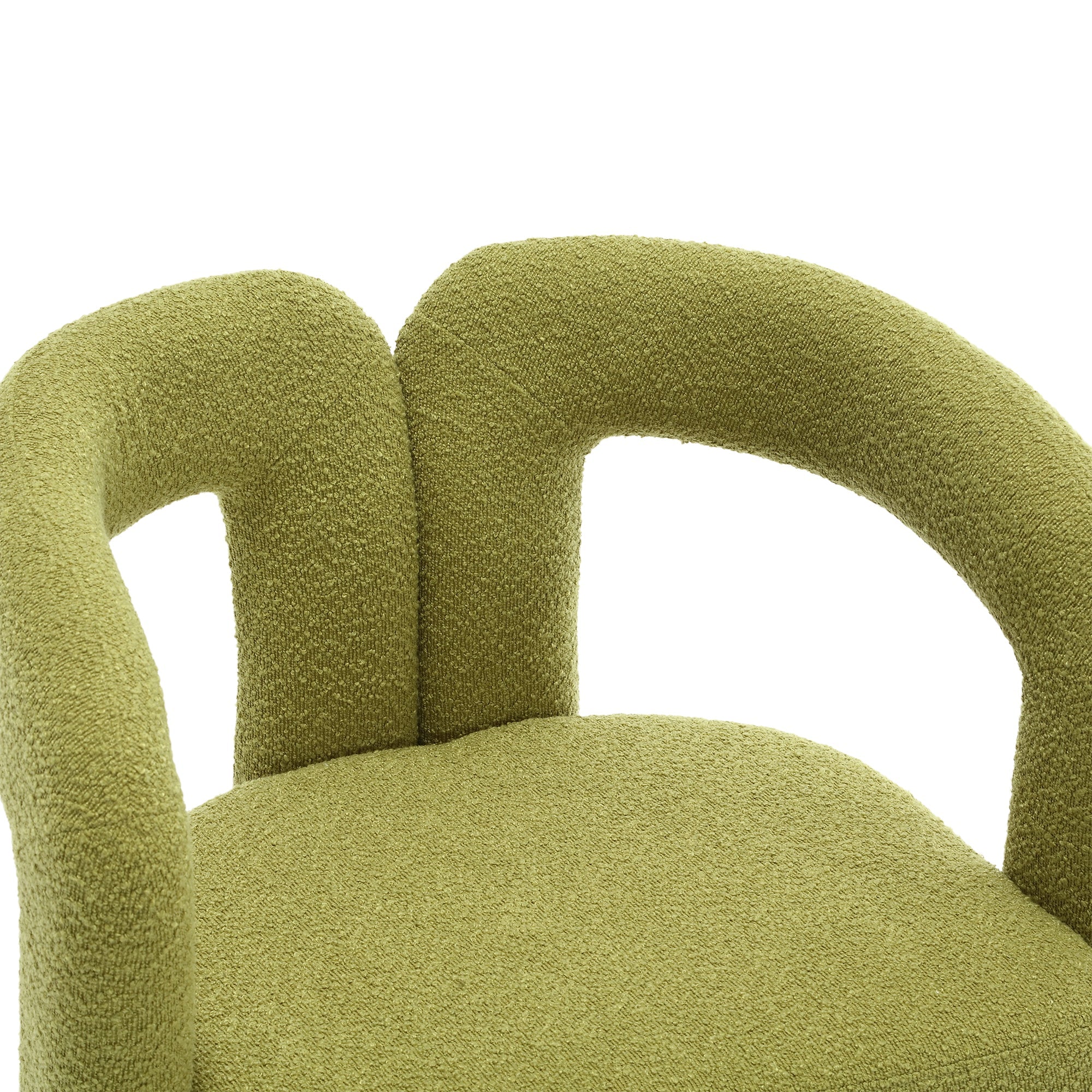 Logidon 360 degree swivel chair Boucle olive green accent chair