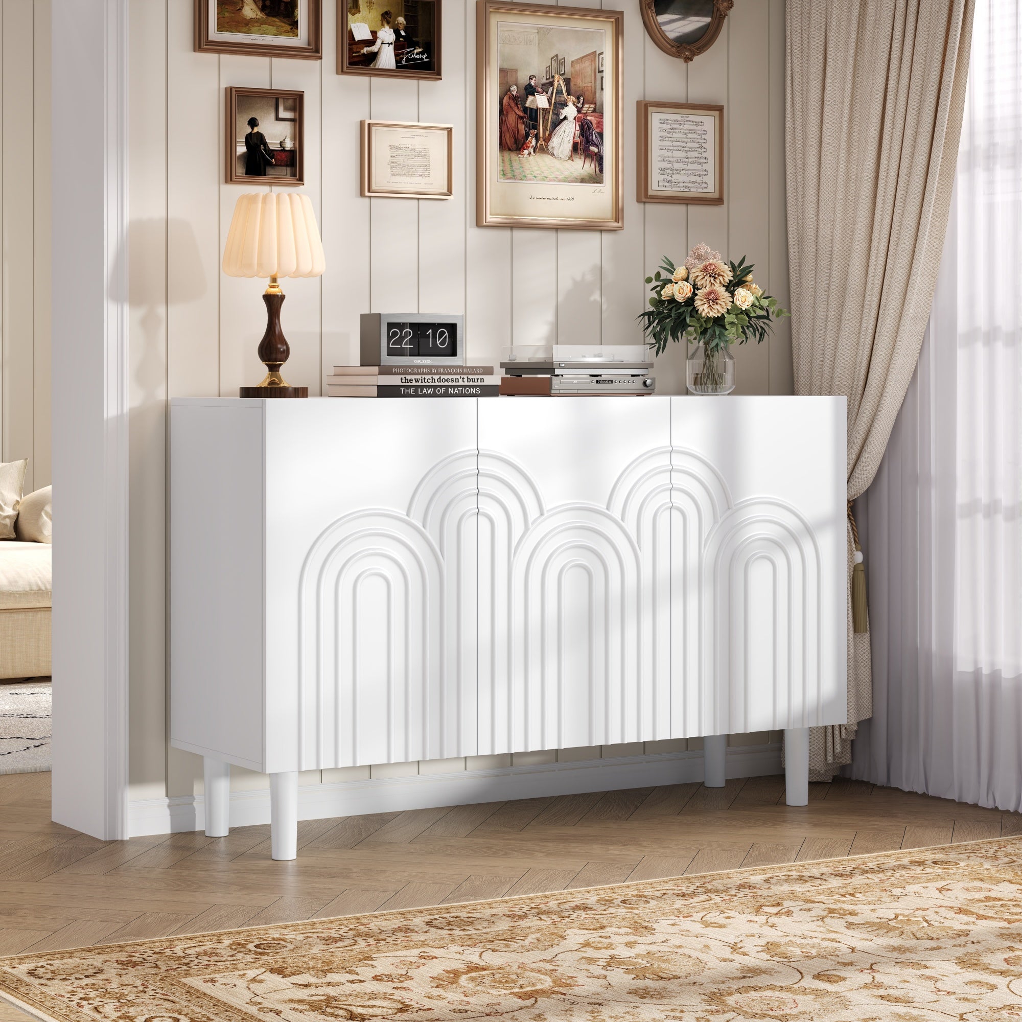 Logidon Dressoir 120x38,5x79 cm Wit MDF met 3 deuren
