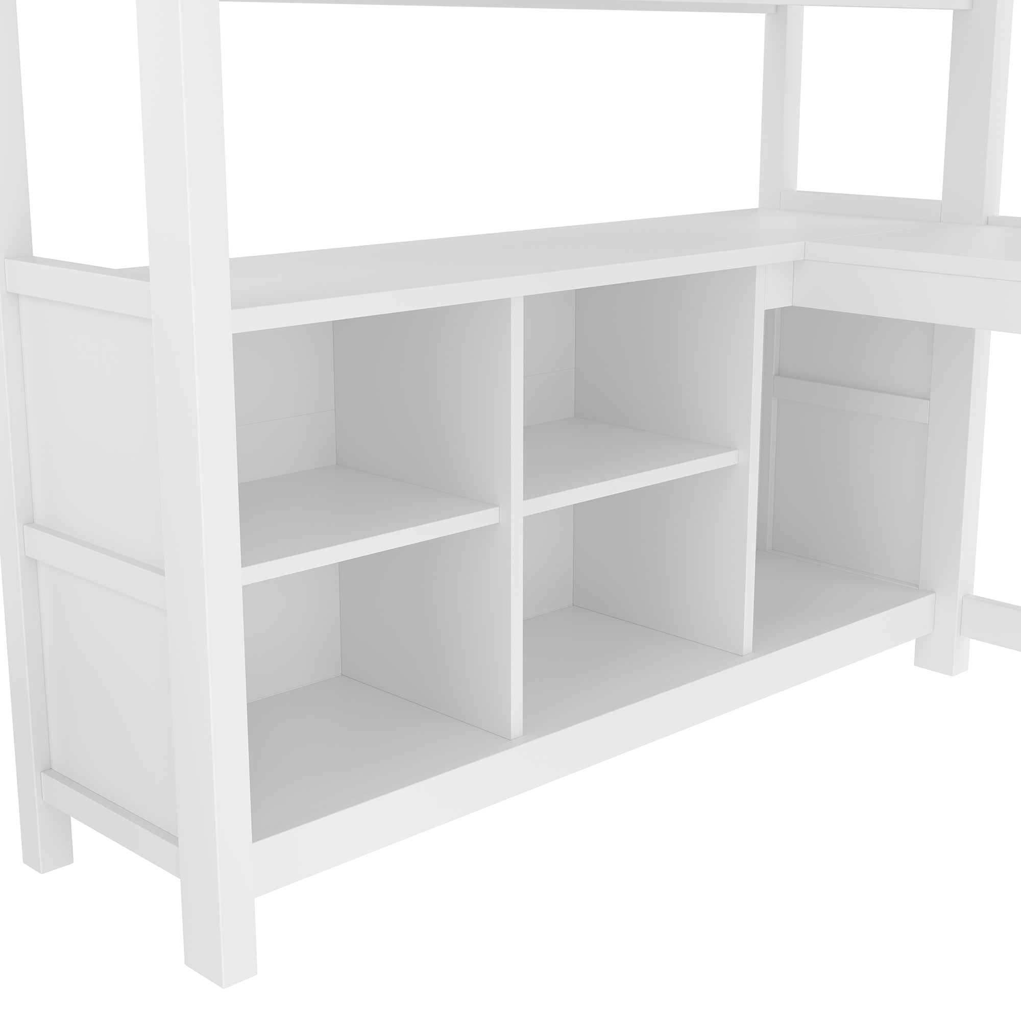 Logidon hoogslaper 140x200 cm met bureau en planken wit