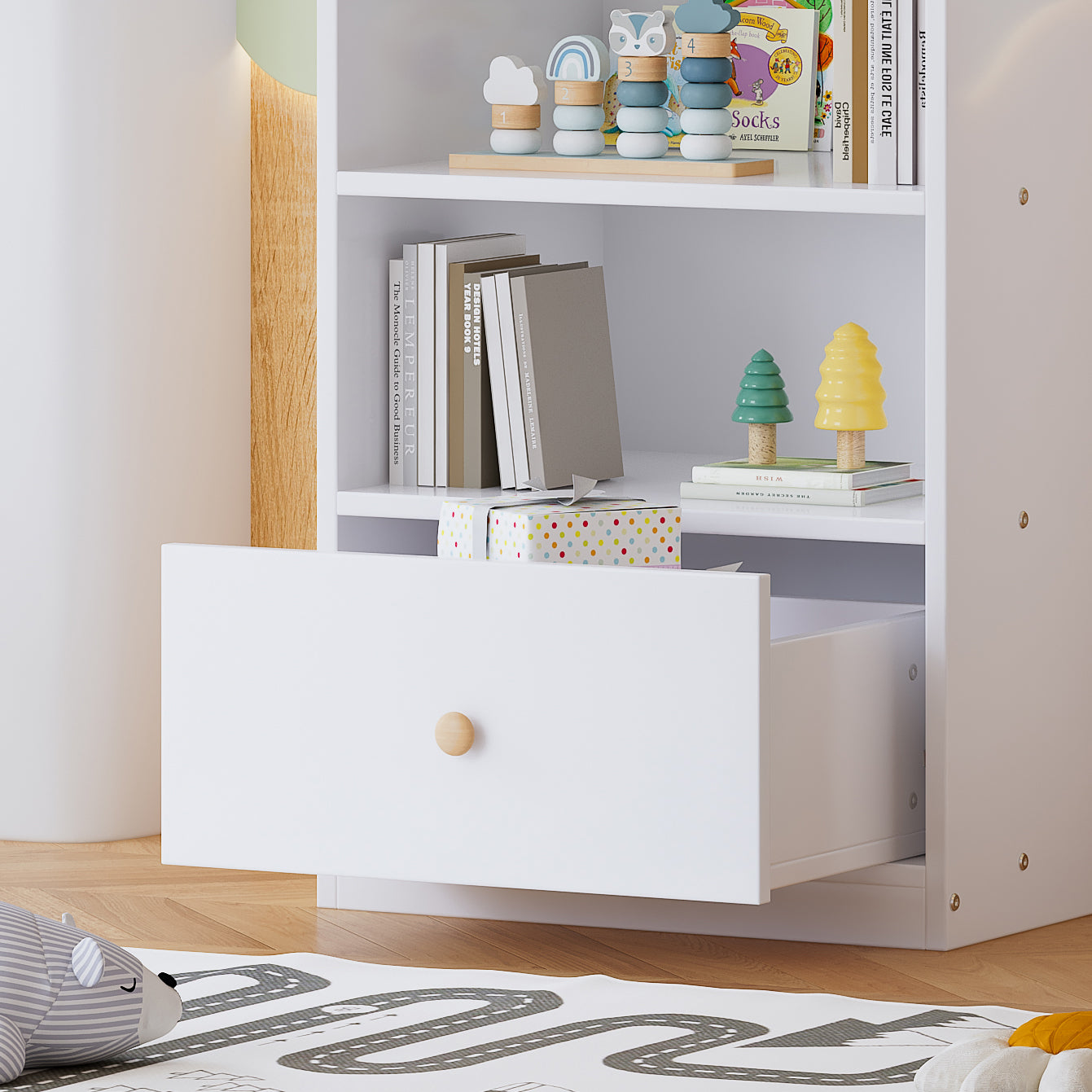 Logidon boekenkast wit 60x50x120 cm met 3 planken en lade