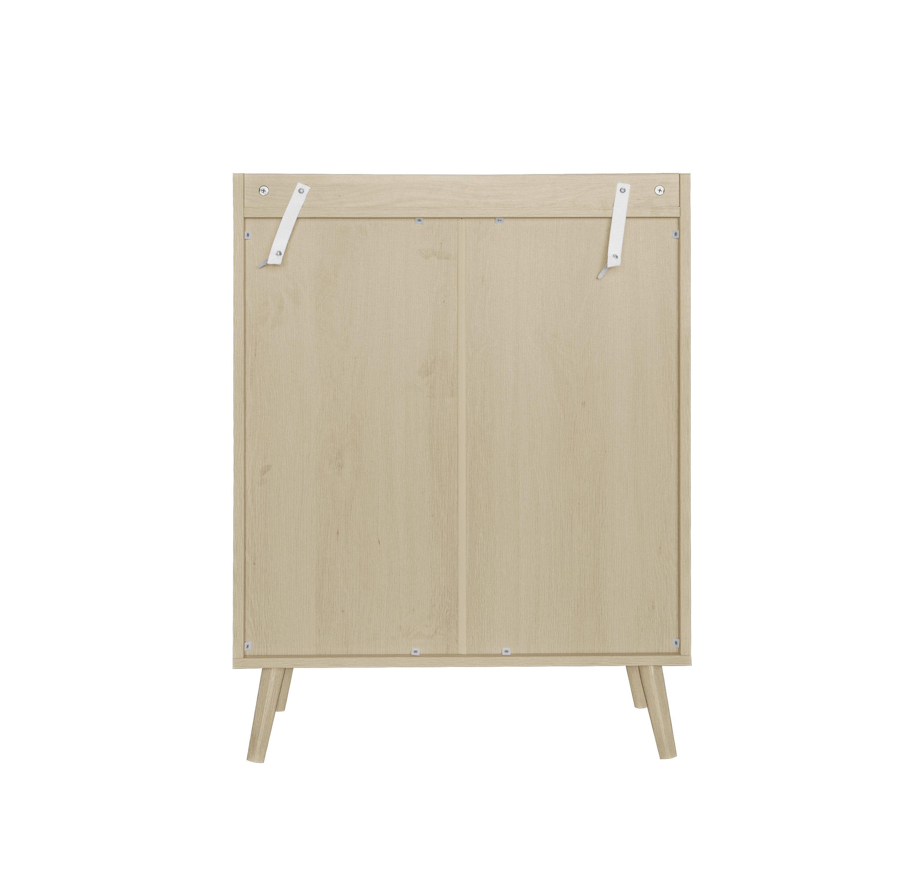 Logidon schoenenkast naturel houtlook met dubbele deuren Rotan design