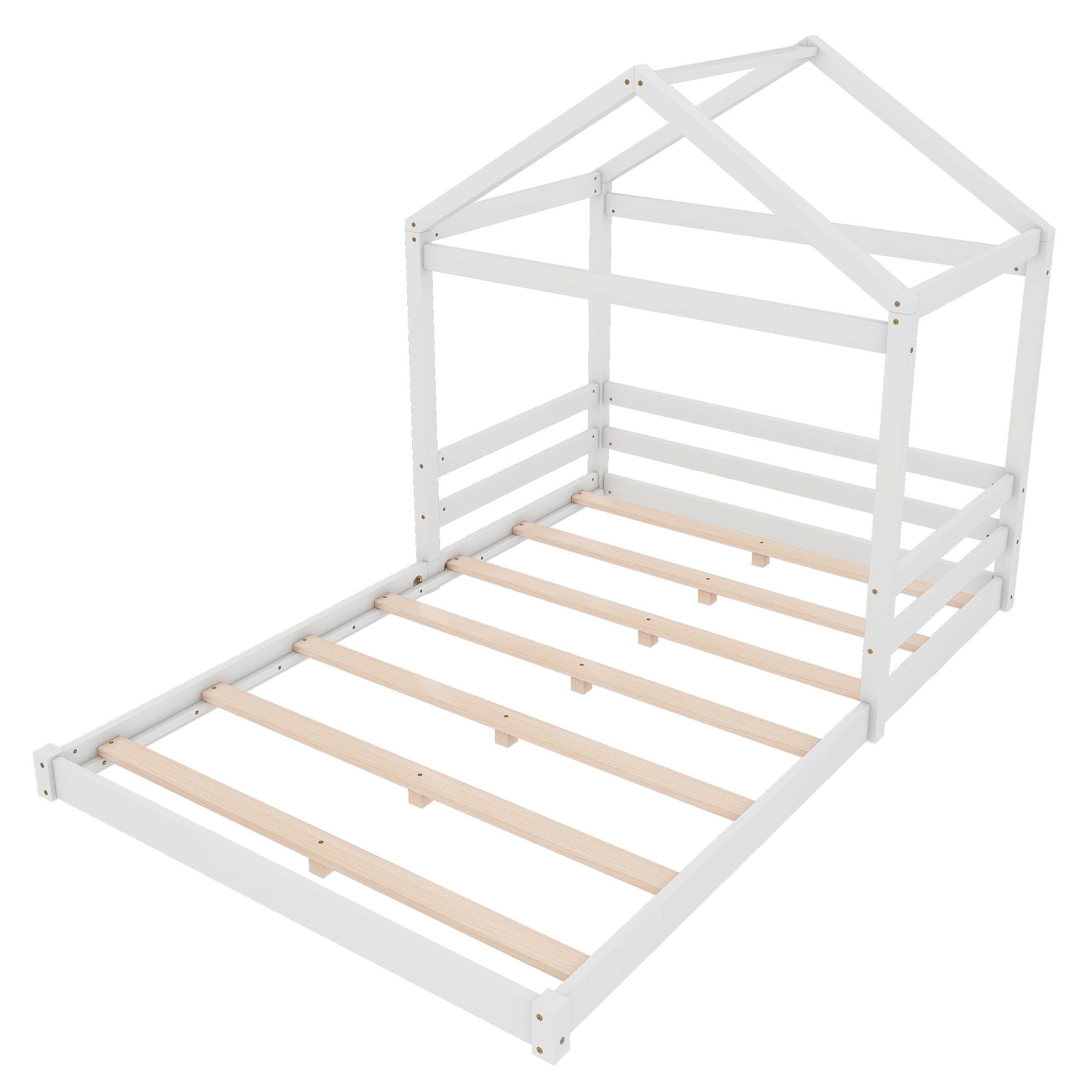 Logidon huisbed 140x200 wit grenenhout minimalistisch