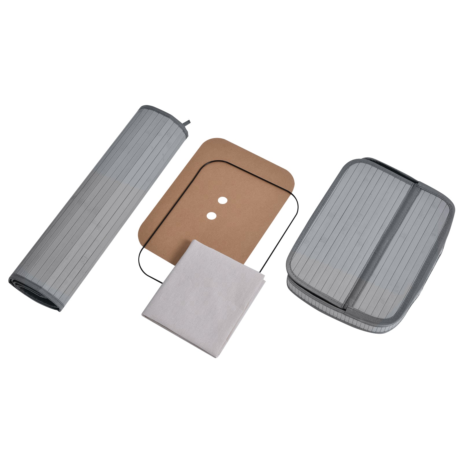 Logidon Bamboe Wasmand Smal Met Deksel Grijs 70 L Handvatten