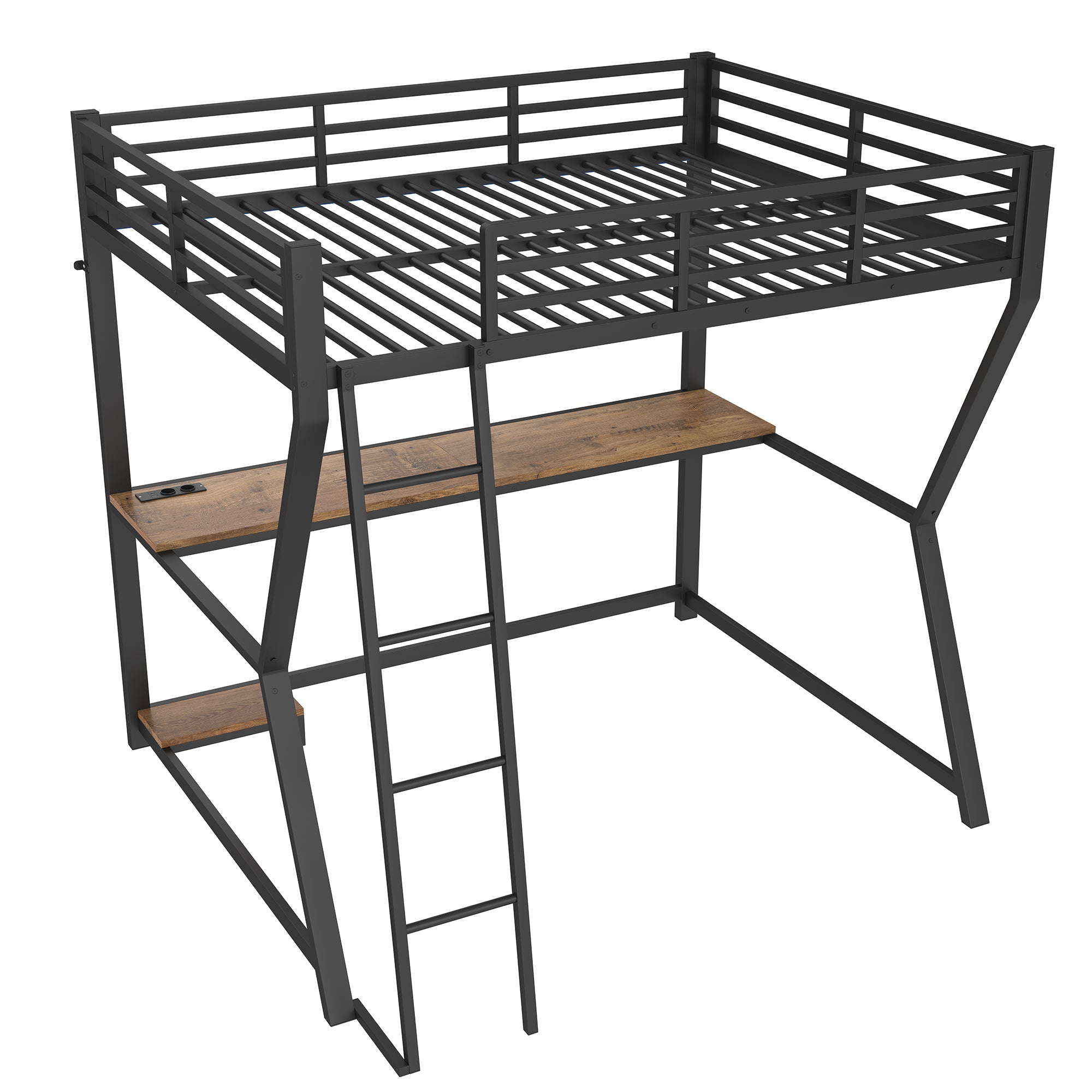 Logidon loft bed 140x200 cm with LED lighting and desk