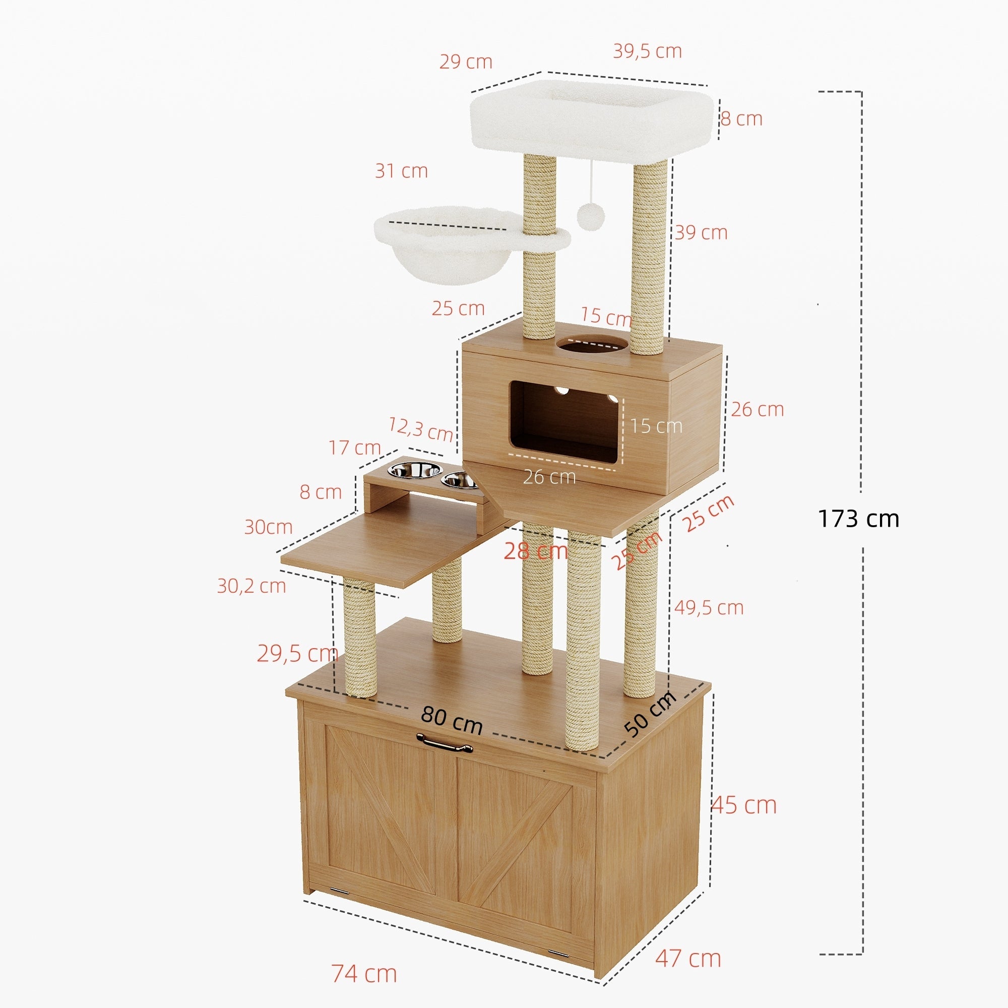 Logidon kattentoren AllinOne kattenmeubel 80x50x173 cm