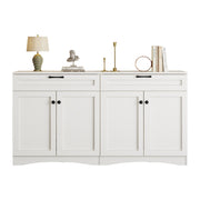 Logidon Dressoir 160 x 40 x 85 cm – Wit dressoir met 2 lades