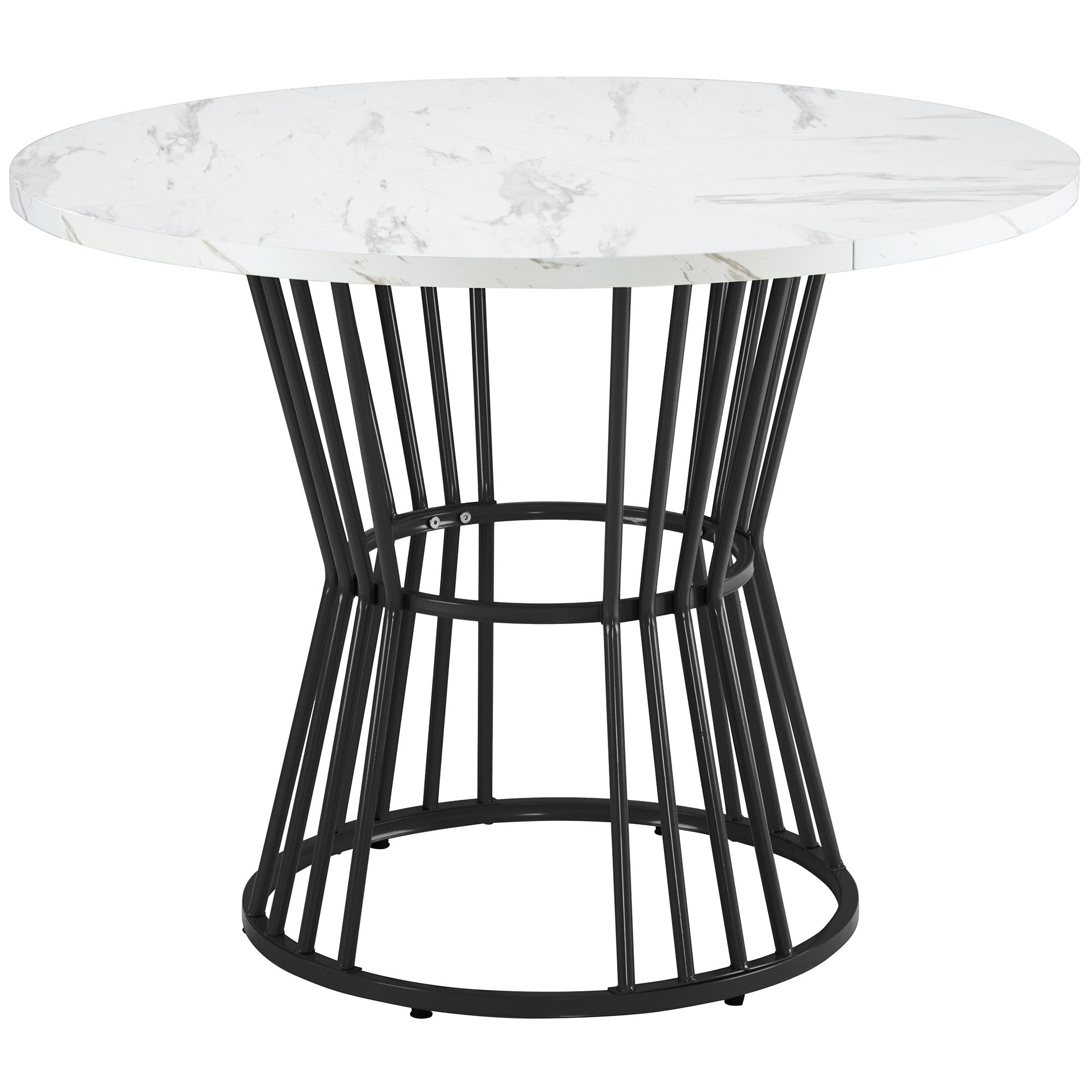 Logidon Eettafelset Rond 100 cm Wit MDF Tafelblad Groen Fluwelen Stoelen