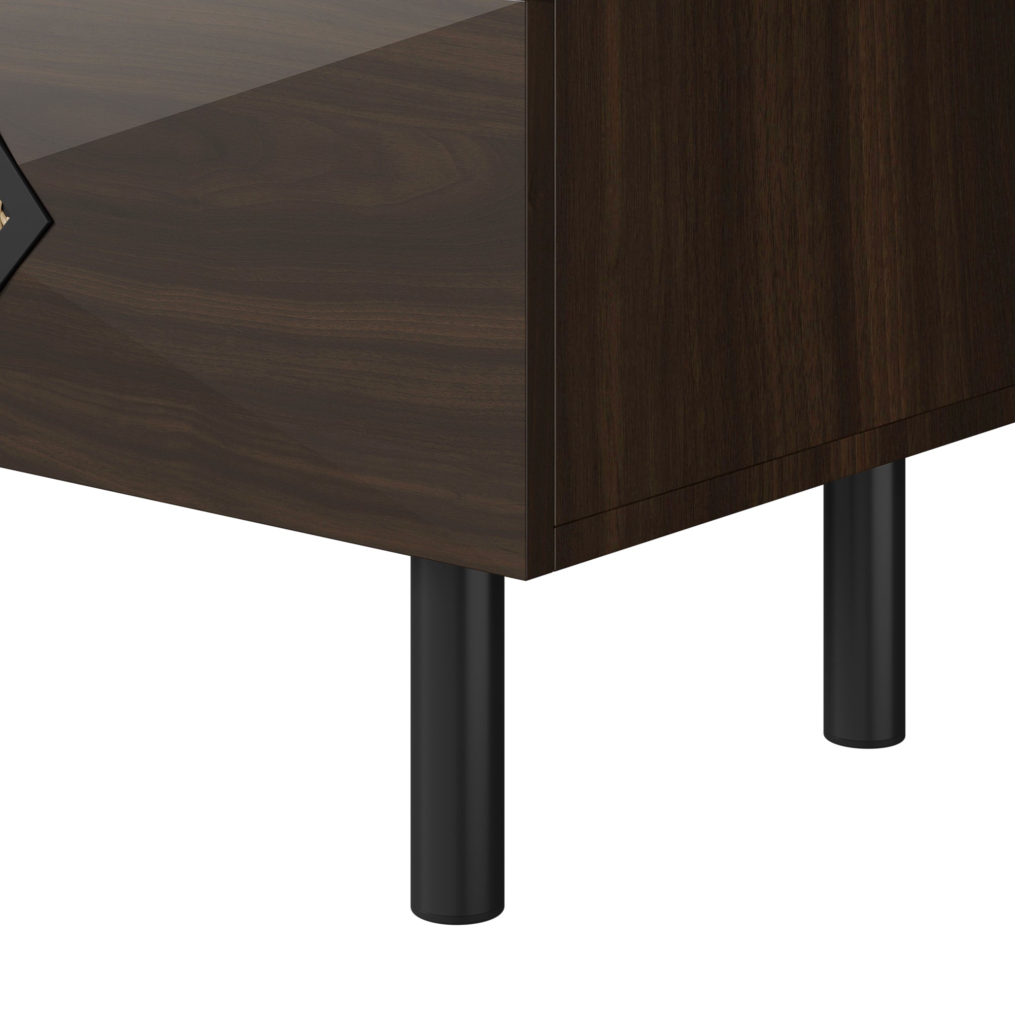 Logidon Elegante kaptafel met 6 laden, walnoot met rotan handvat