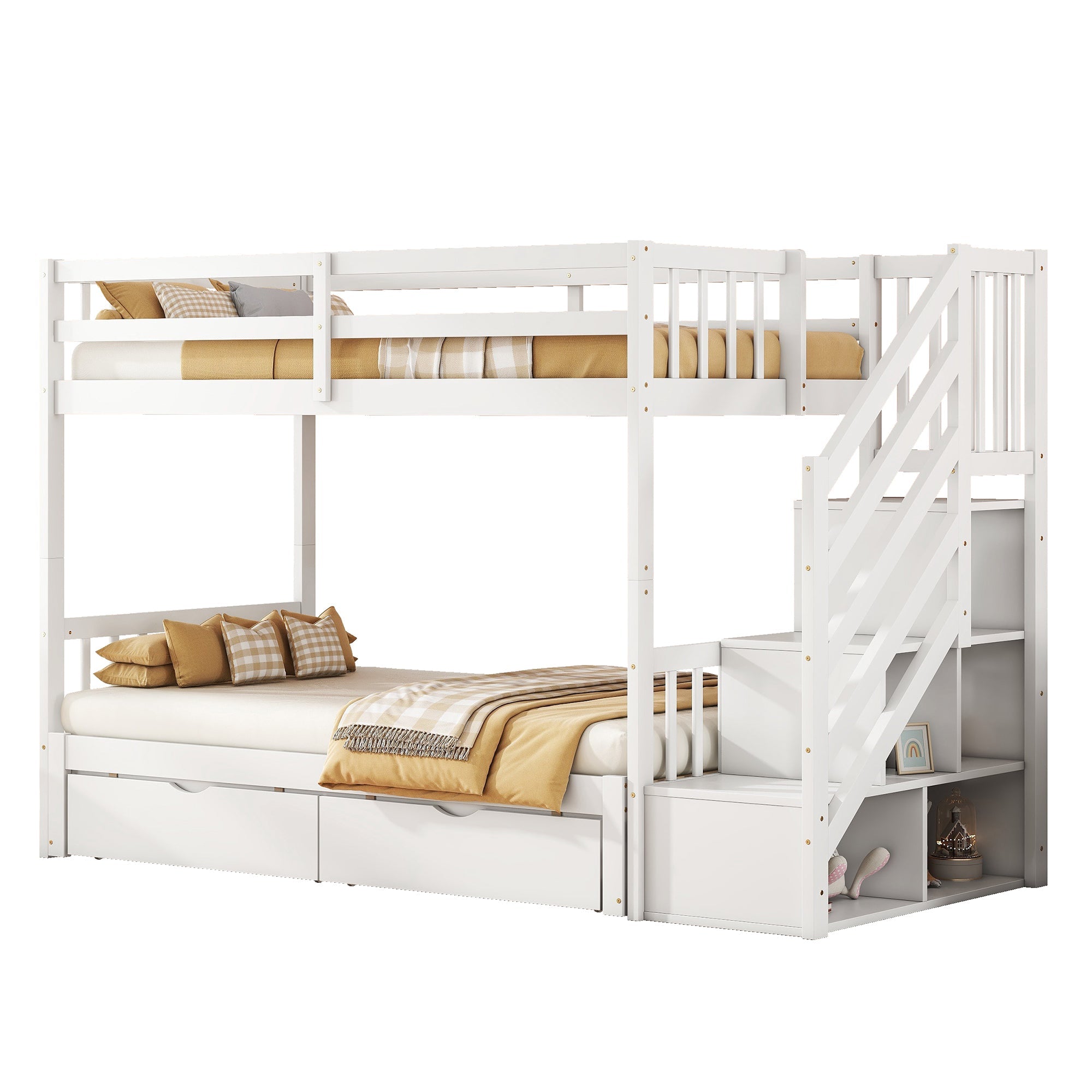 Logidon stapelbed 90x200 wit met uitschuifbaar bed 2 lades