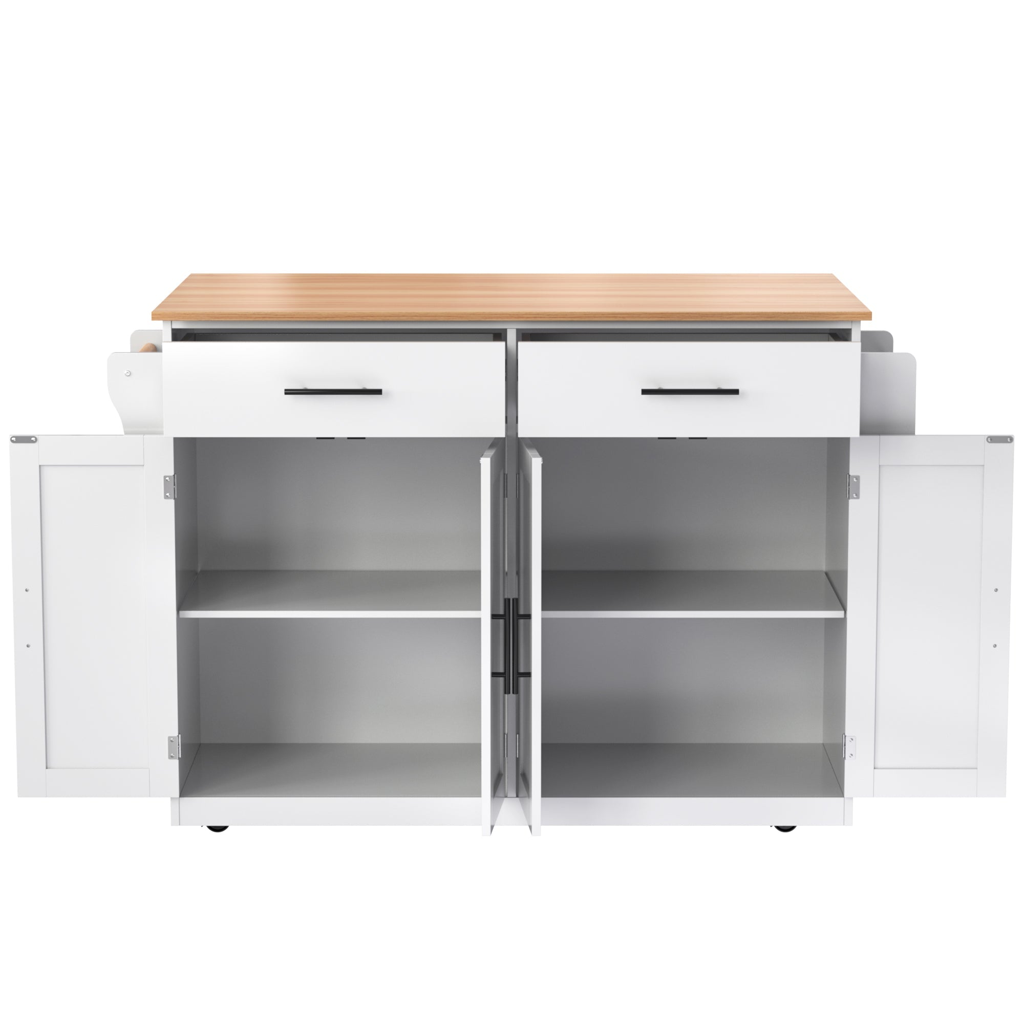 Logidon serving trolley with folding table top white 120x71x91 cm