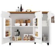 Logidon kitchen island 130x45(75)x92 cm white-black, extendable