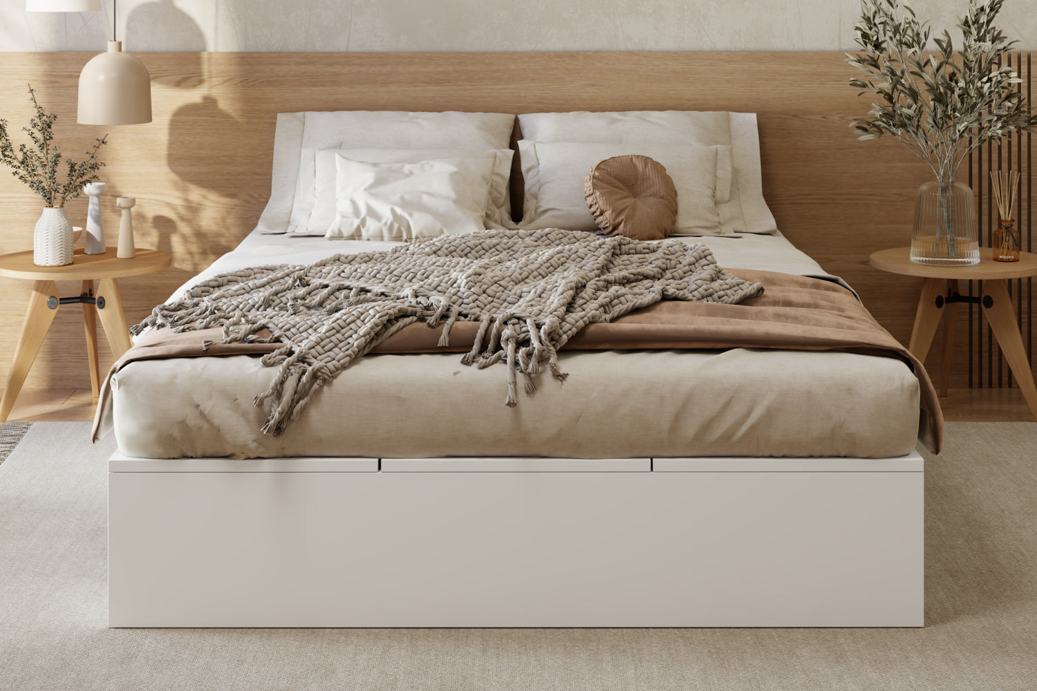 Logidon opbergbed 140x200 cm wit palletbed met opbergruimte