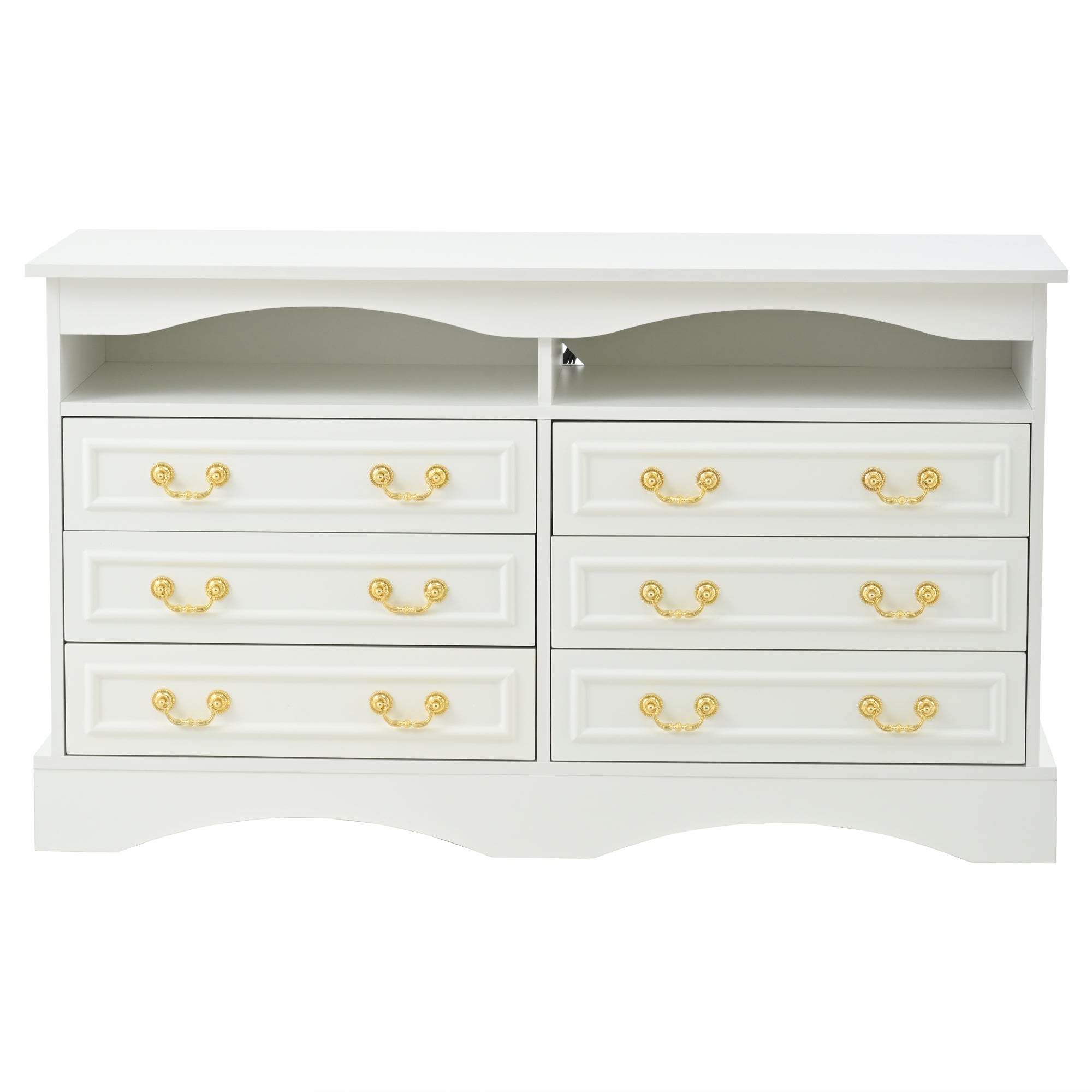 Logidon Dressoir 120x40x70 met LED-licht en halfopen opbergruimte Wit