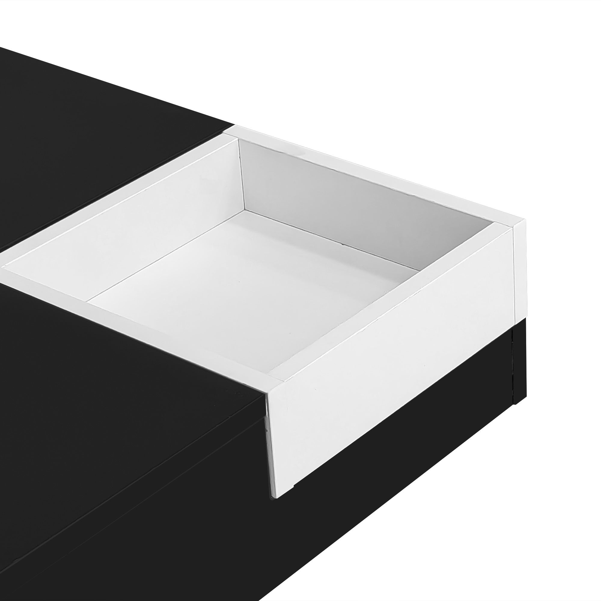 Logidon Hoogglans Salontafel Uitneembare Box Wit Zwart 72x72x30 cm