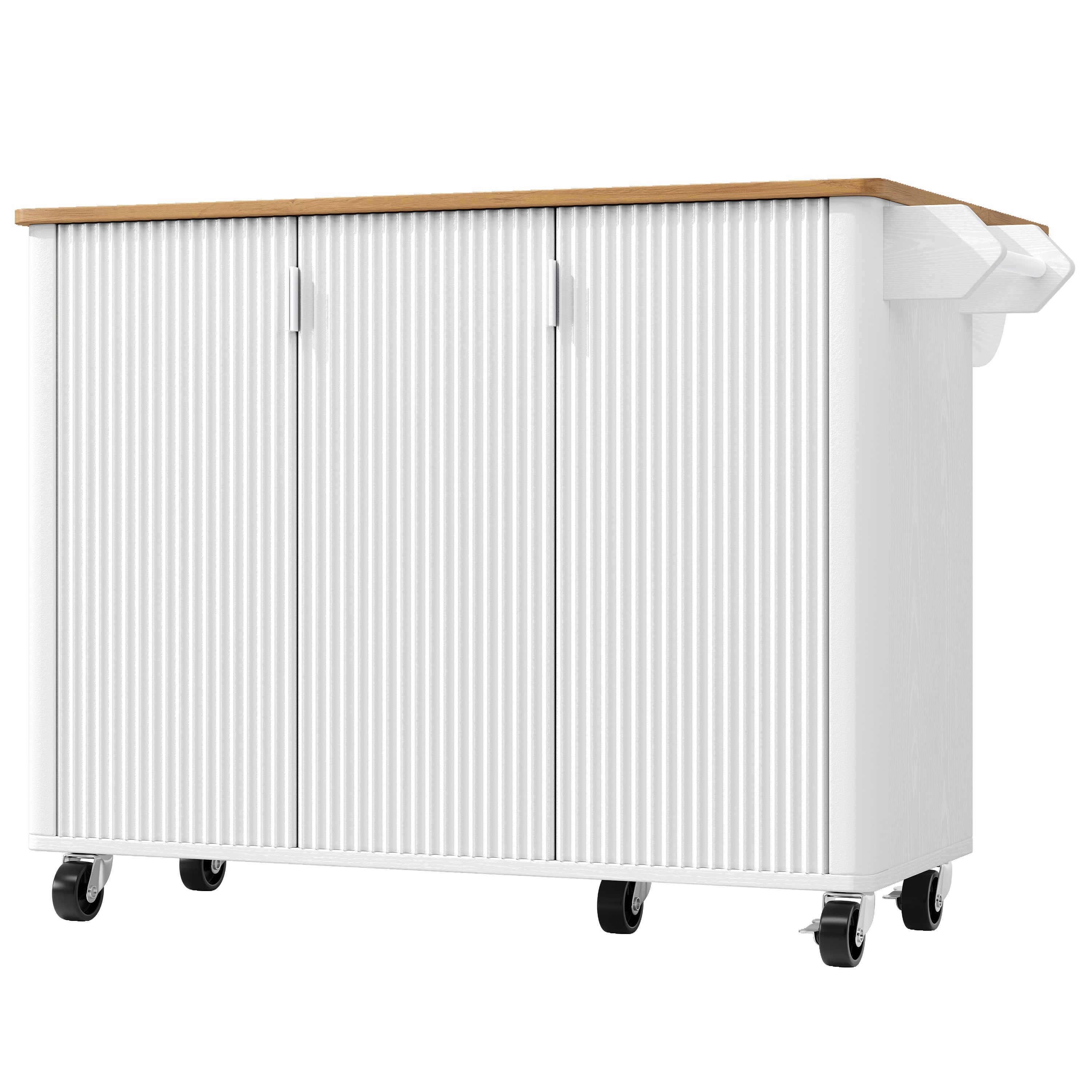 Logidon kitchen island 130x45(75)x92 cm white-black, extendable