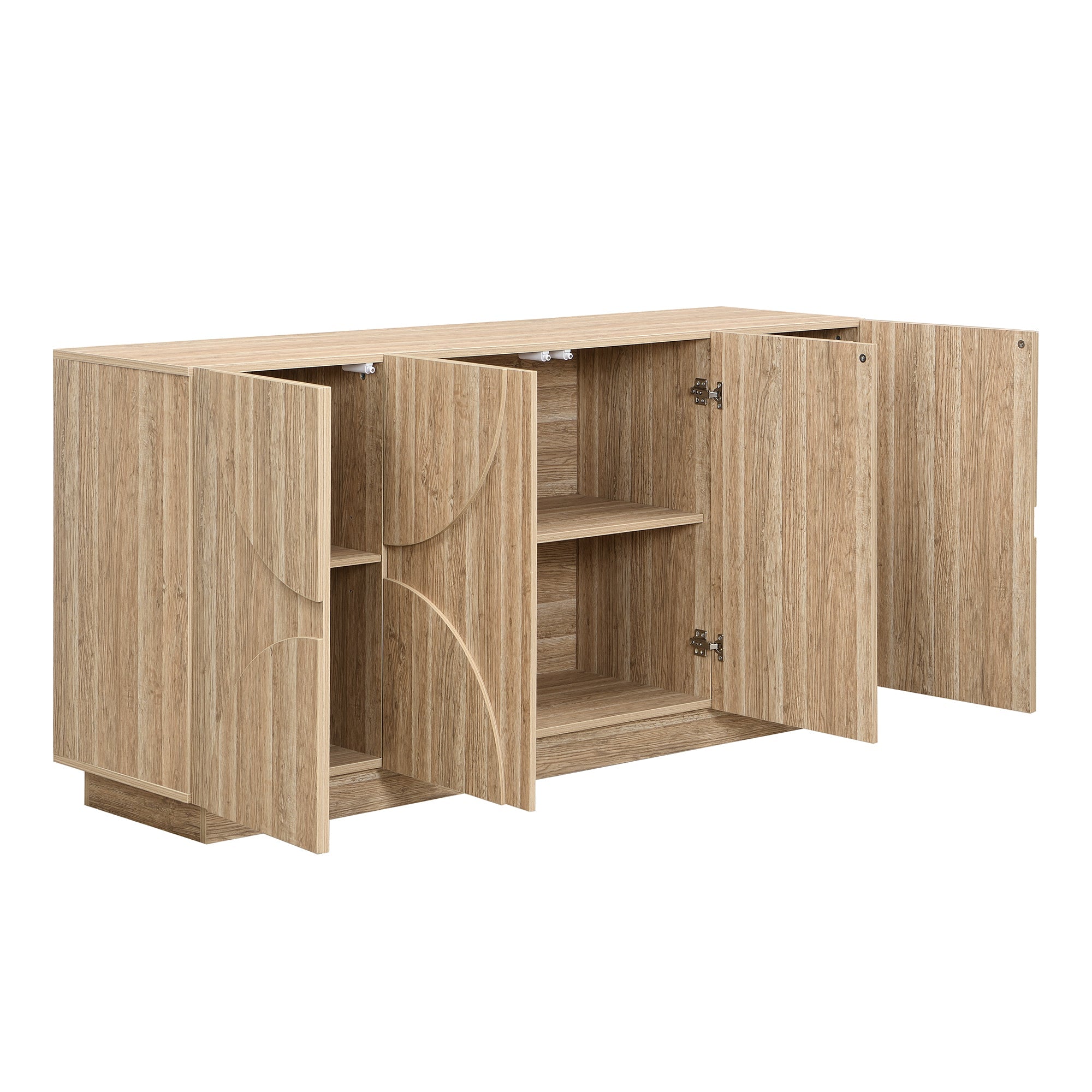 Logidon Dressoir 160x40x80 cm naturel hout met deuren en soft close