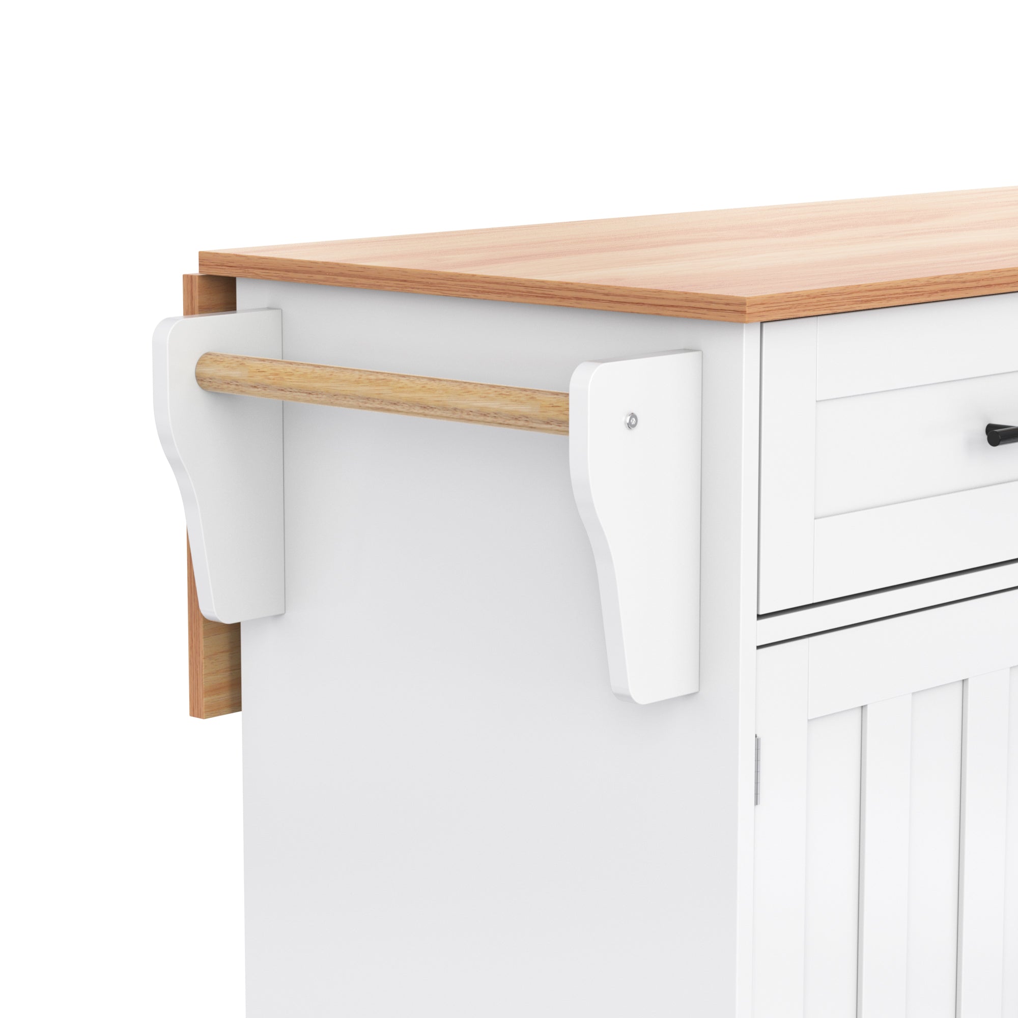Logidon kitchen trolley solid wood worktop folding top white