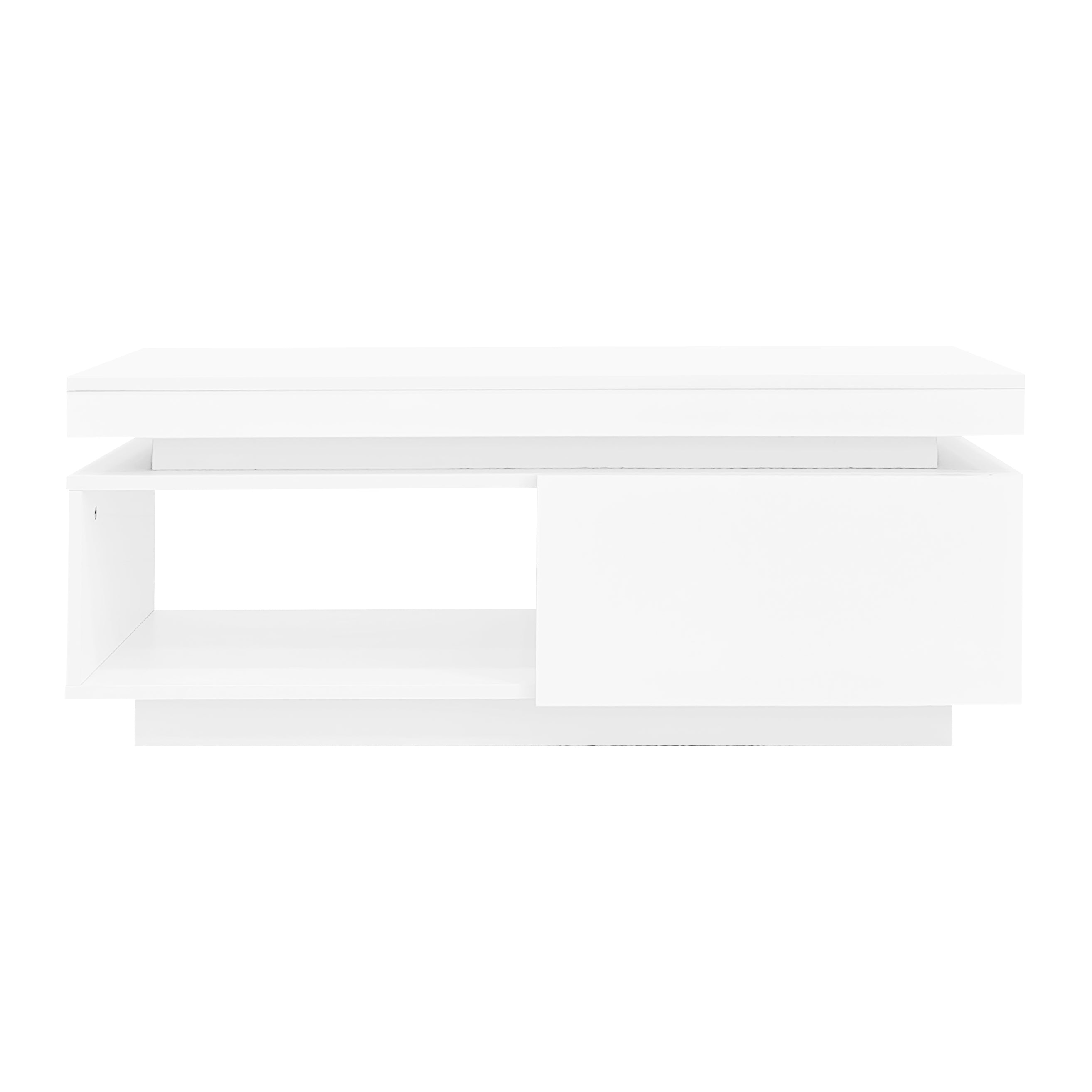 Logidon hoogglans witte salontafel met LED verlichting 100x50x40,3 cm