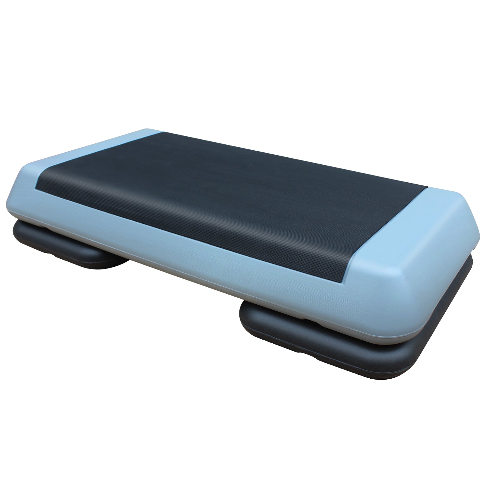 Logidon Verstelbare Aerobic Stepper 76 cm Grijs Zwart Met 2 Verhogers