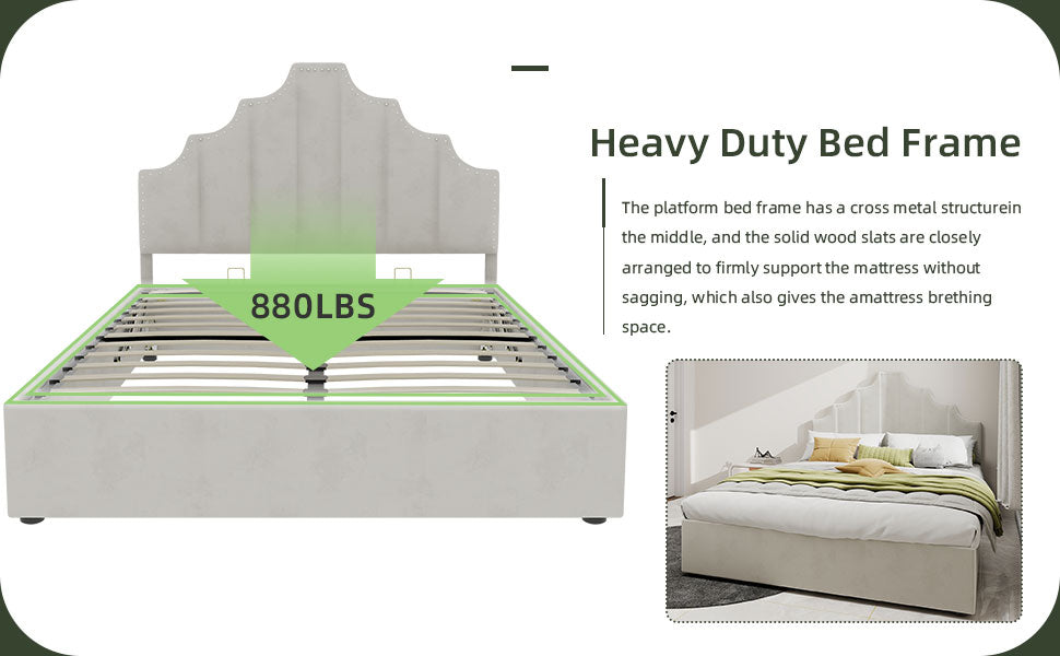 Logidon 160x200 cm stoffen bed beige hoofdbord met hydrauliek