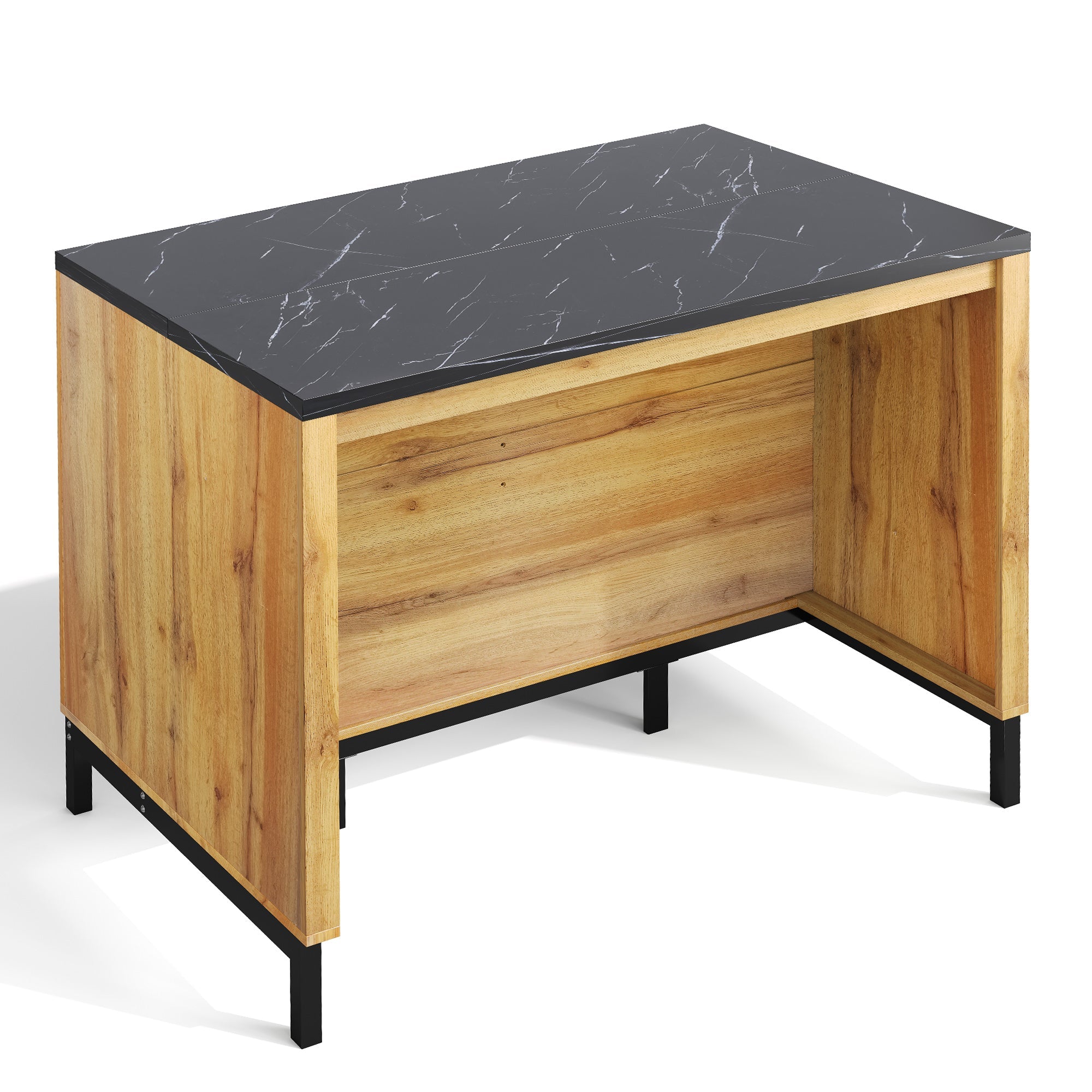 Logidon kitchen island country house style 120x75x90 cm with 2 drawers and 4 shelves