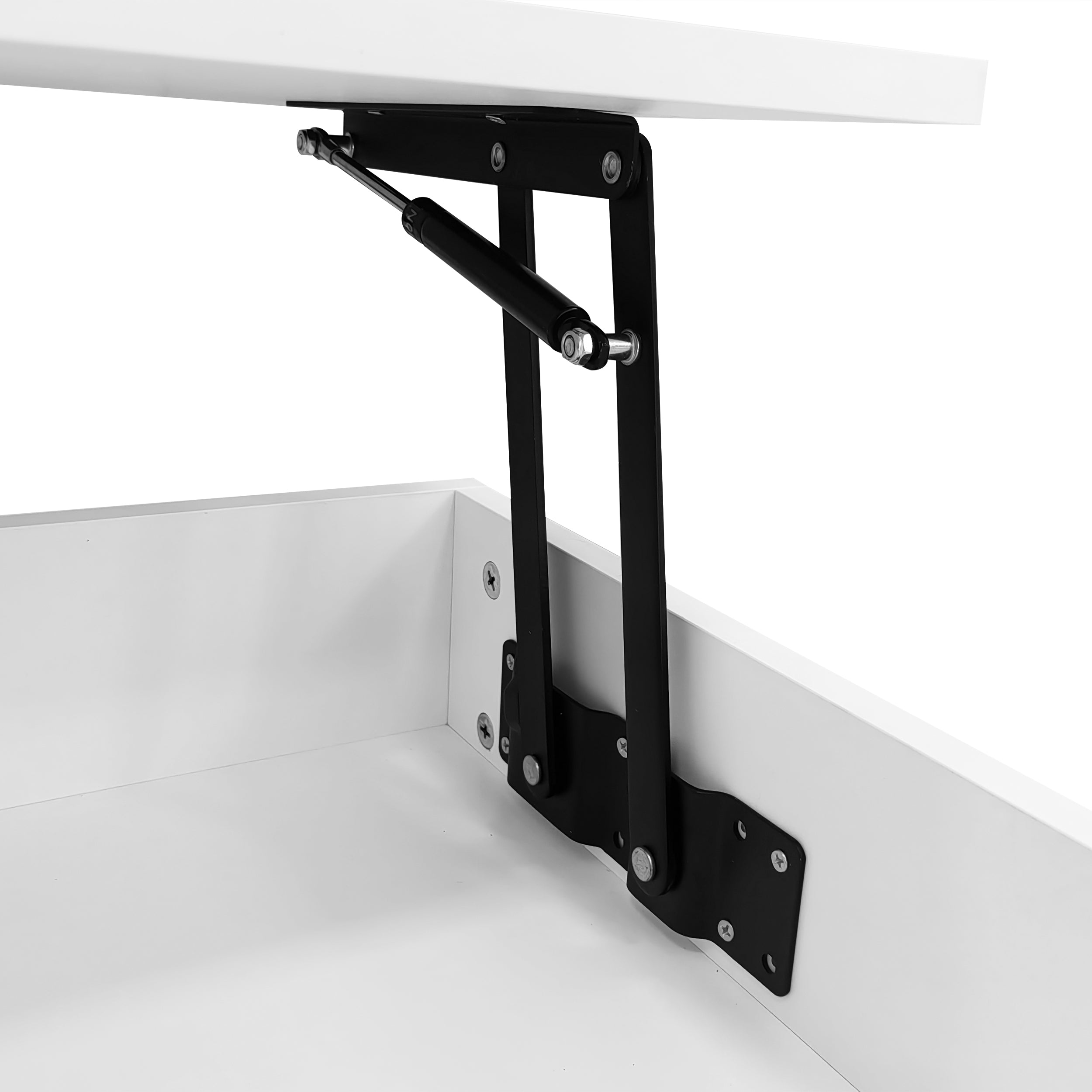 Logidon Hydraulisch in hoogte verstelbare salontafel 100x50x44 cm Wit LED