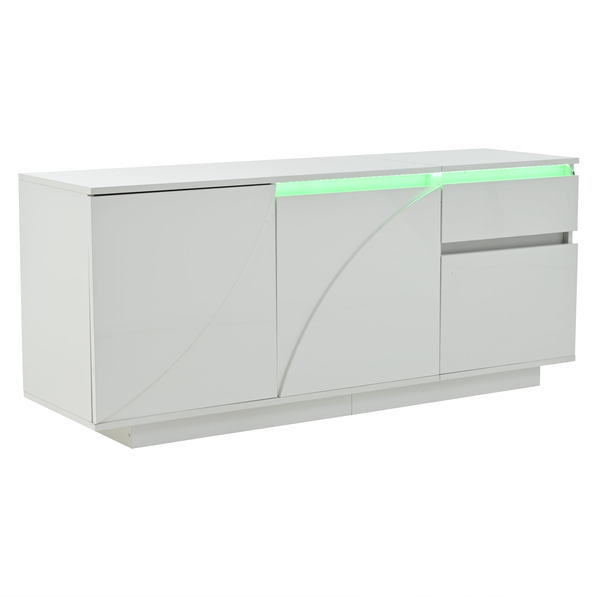 Logidon 140 x 40 x 60 cm hoogglans dressoir wit met LED