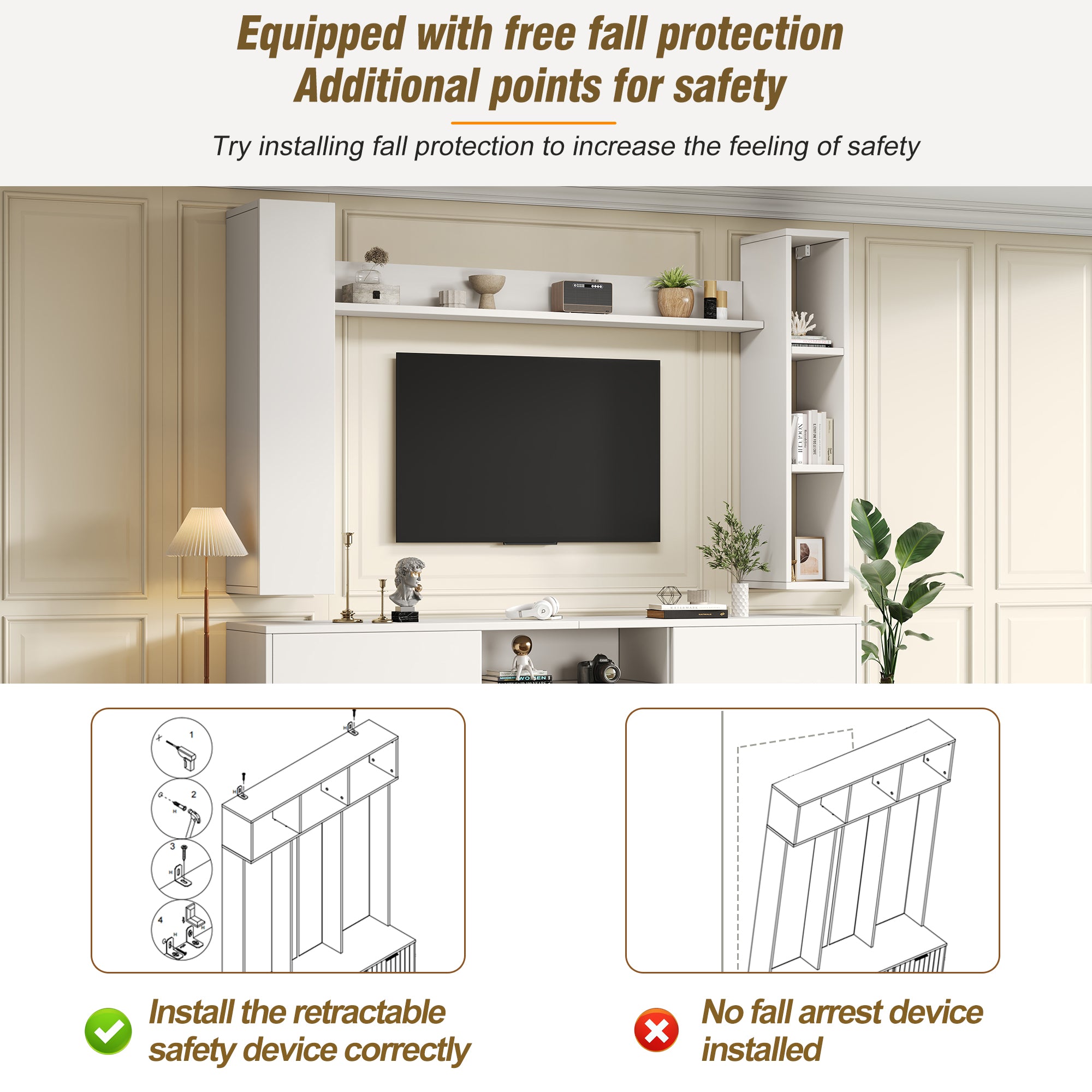 Logidon TV wandmeubel wit 180x35x33,5 cm compleet 4 delen