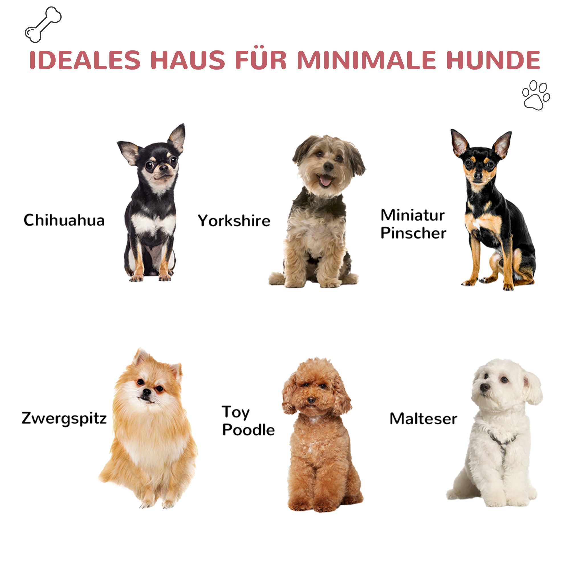 Logidon Hondenkennel Outdoor Rood 75x59x66 cm met Dakluik