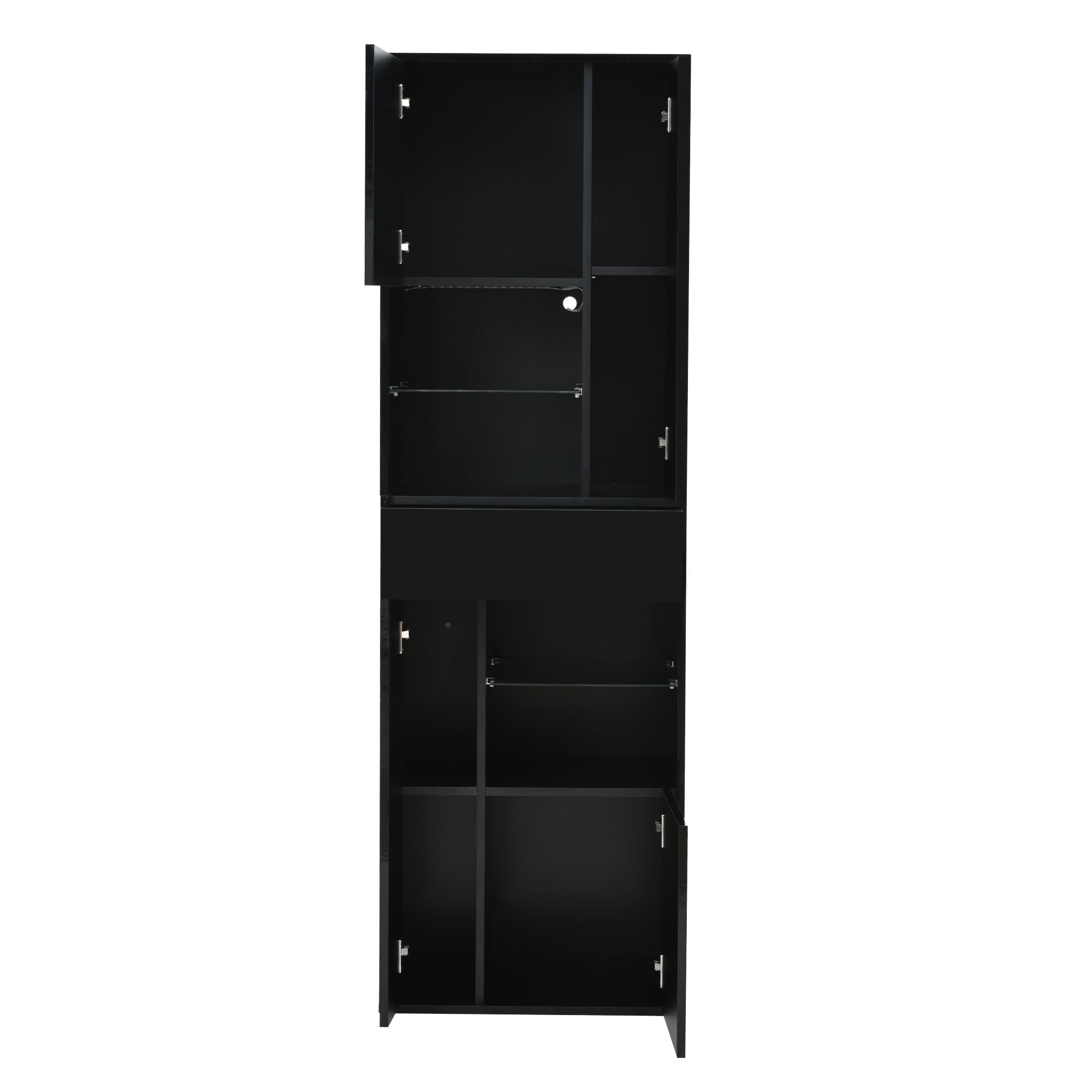 Logidon zwarte hoogglans glazen vitrine 55 x 38 x 170 cm LED-verlichting