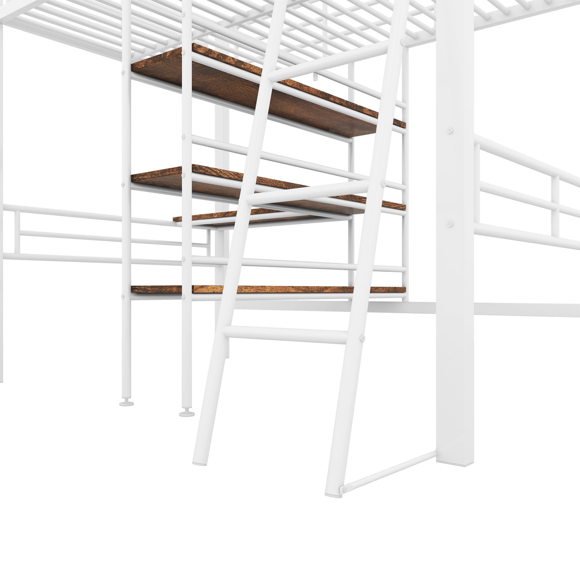 Logidon hoogslaper 90x200 cm wit met bureau en planken