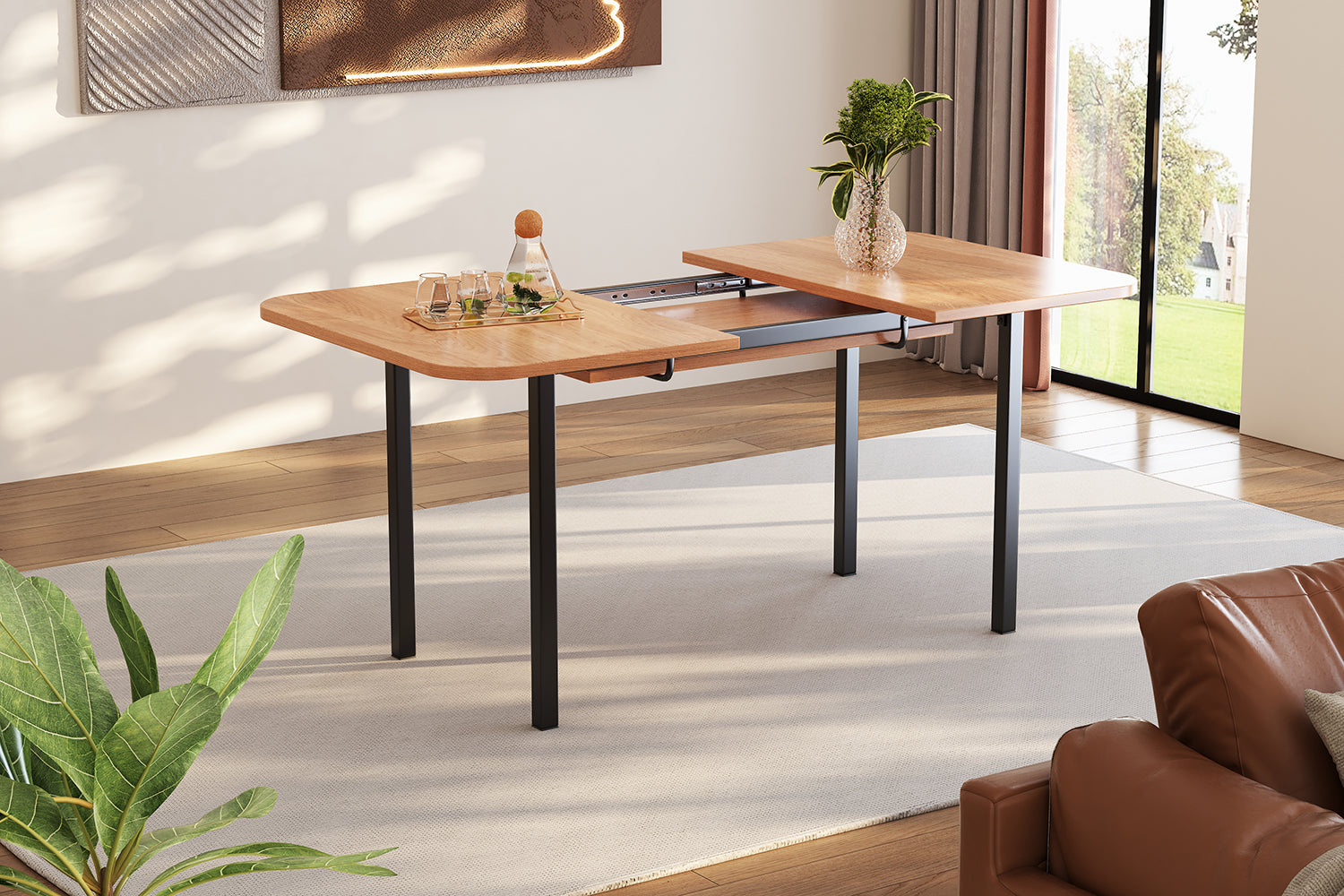 Logidon uitschuifbare eettafel 120-160 cm naturel eiken
