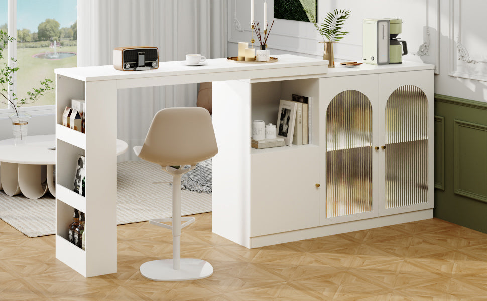 Logidon 360 graden draaibare bartafel 120x40x97 cm wit