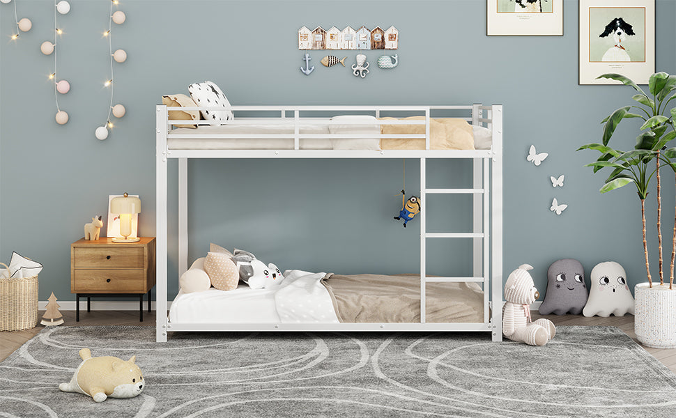 Logidon stapelbed 90x200 metaal wit klassieke vorm