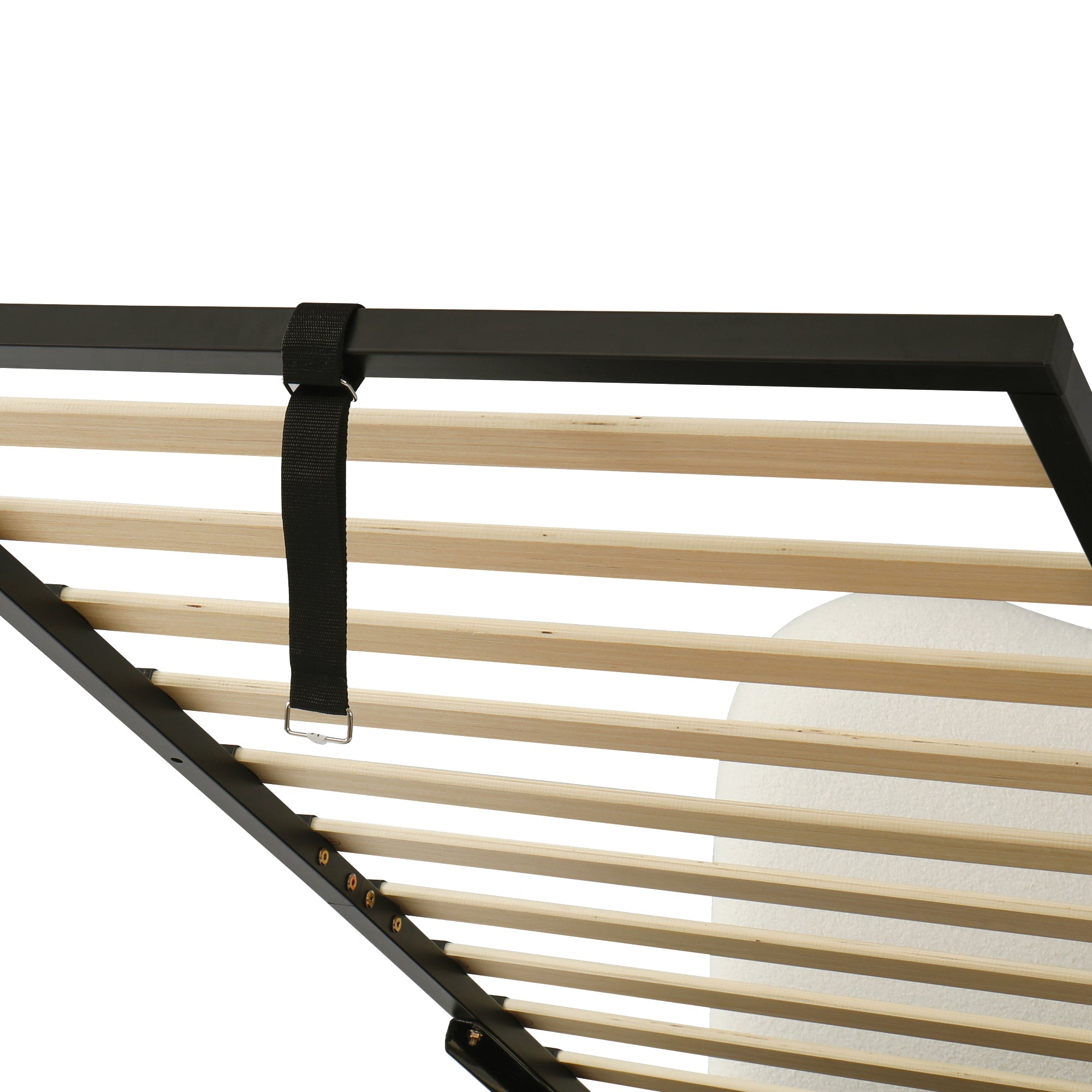 Logidon Hydraulisch Kinderbed 90 x 200 cm met Opbergruimte Beige Bouclé