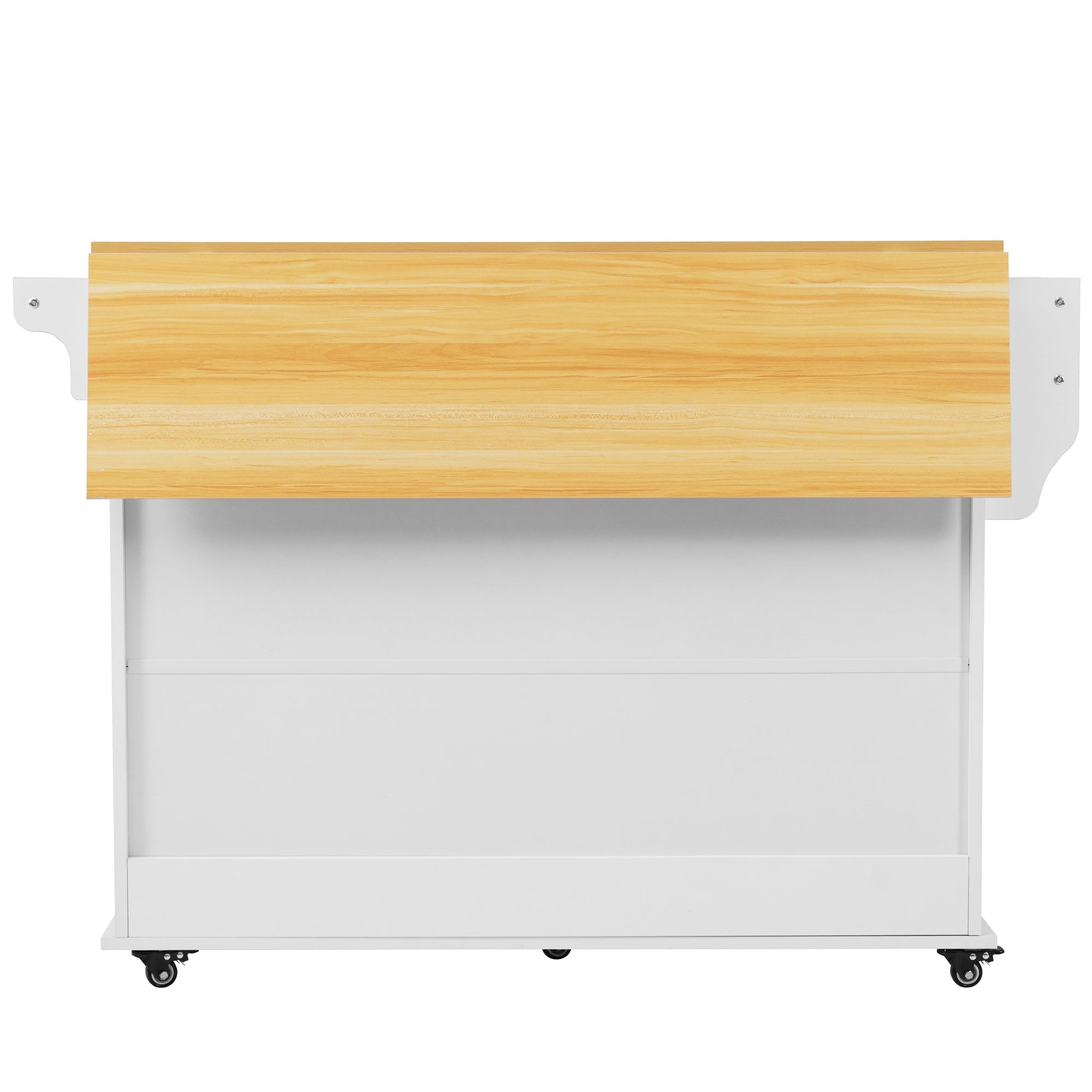 Logidon Dining Room Trolley Sideboard with Folding Table White/Natural Wood