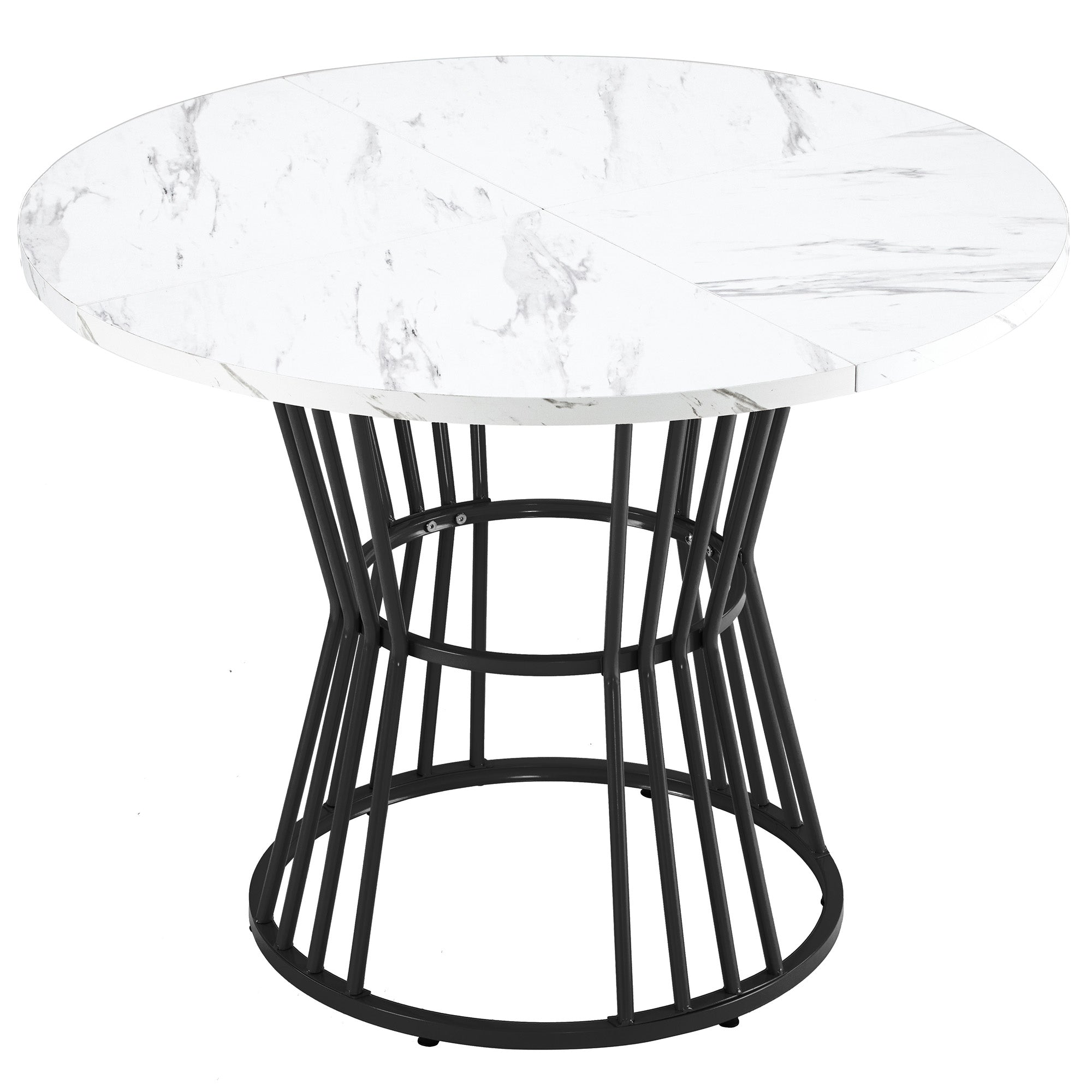 Logidon Eettafelset Rond 100 cm Wit MDF Tafelblad Groen Fluwelen Stoelen