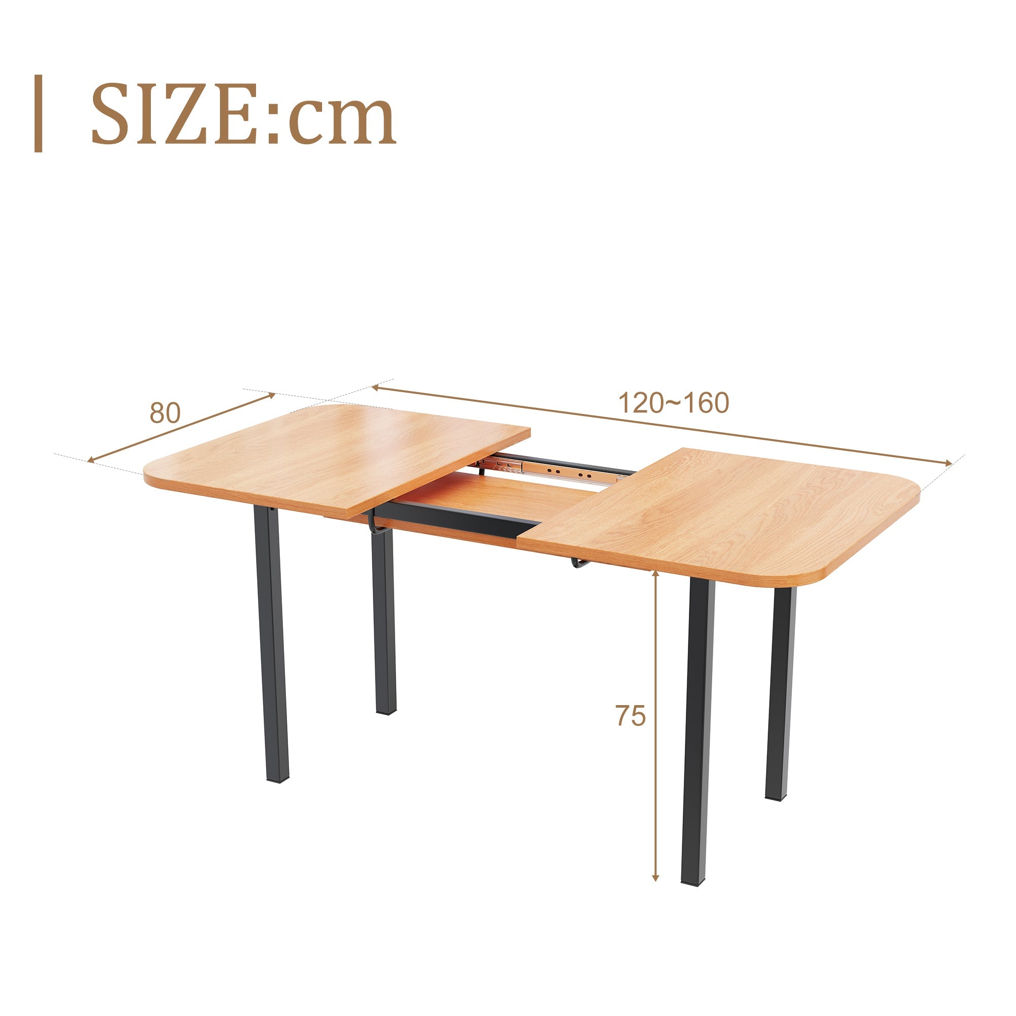 Logidon uitschuifbare eettafel 120-160 cm naturel eiken