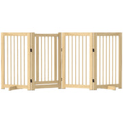 Logidon Hondenafrastering 4-delig Naturel Hout 220 x 91 cm Opvouwbaar