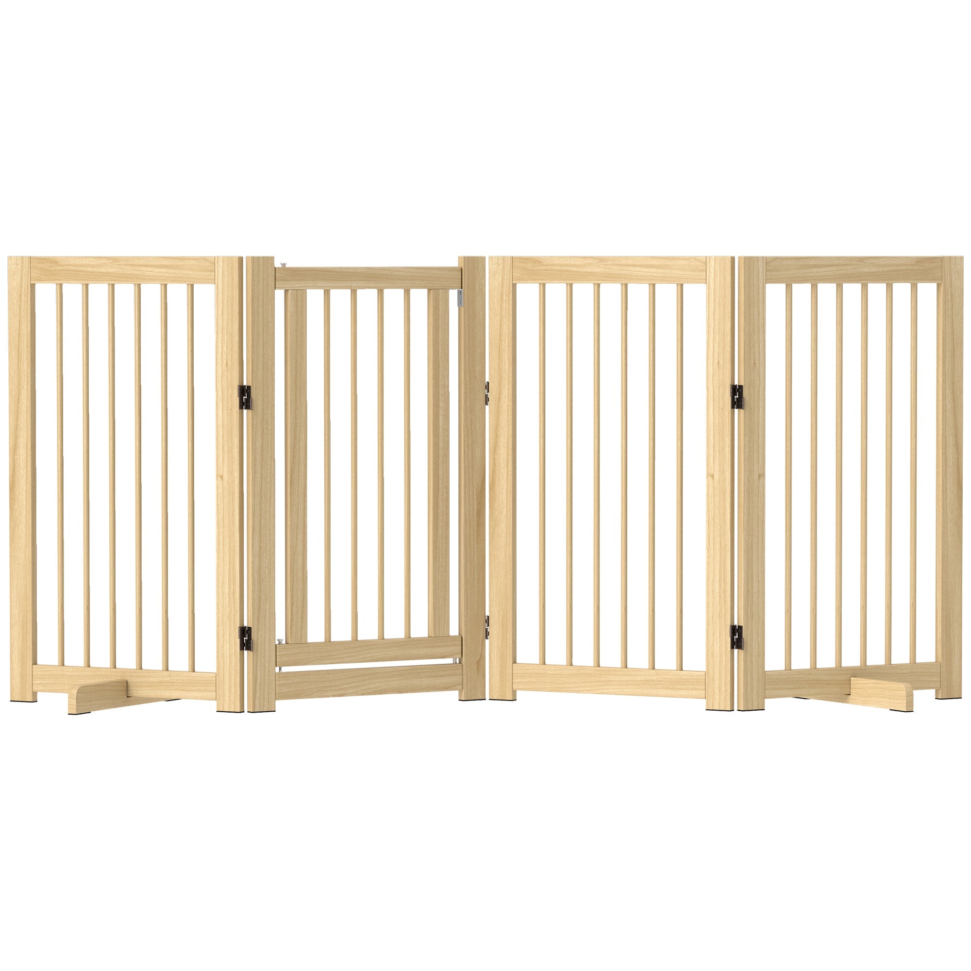 Logidon Hondenafrastering 4-delig Naturel Hout 220 x 91 cm Opvouwbaar