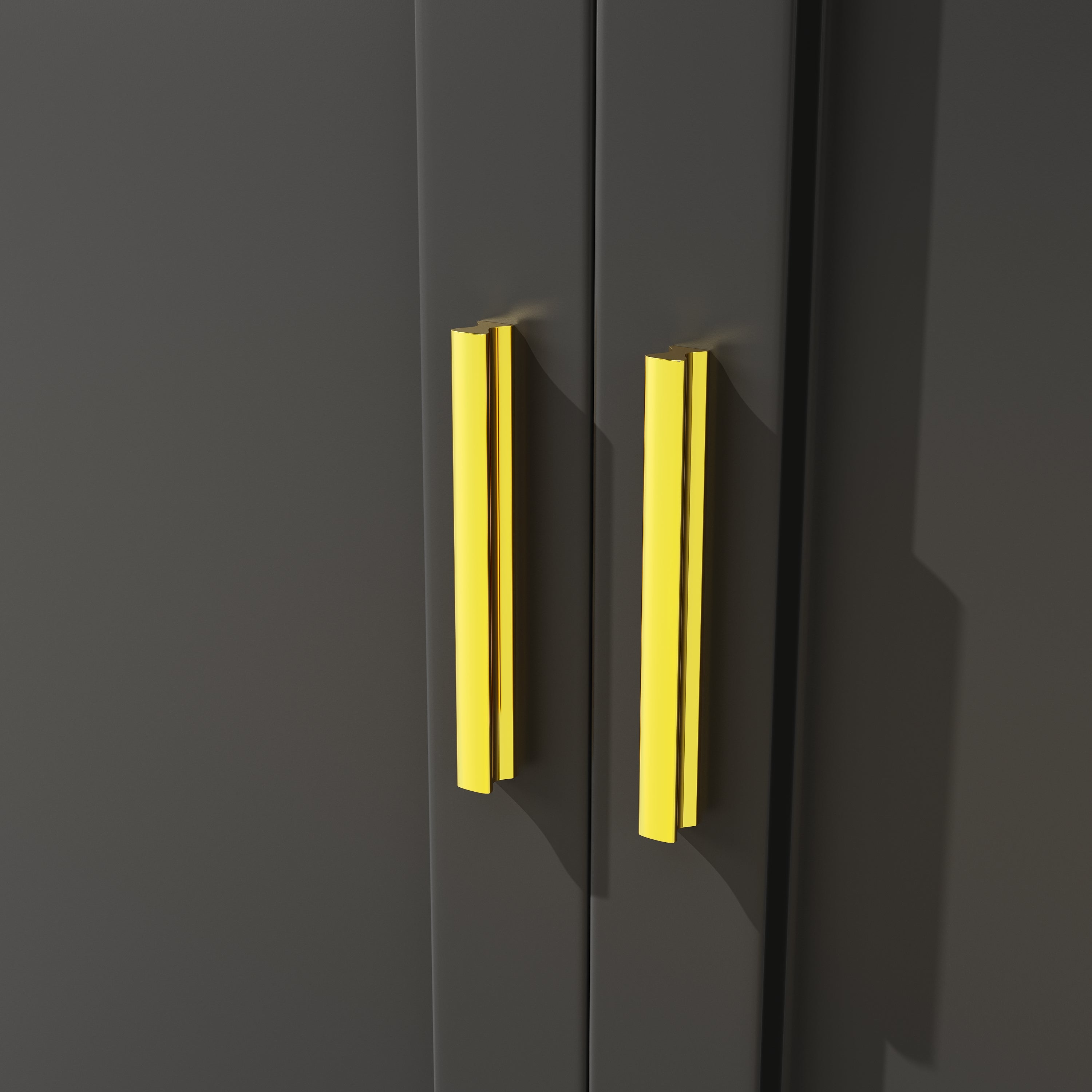 Logidon keukenkast 130x45x180 cm met glazen deuren en LED zwart