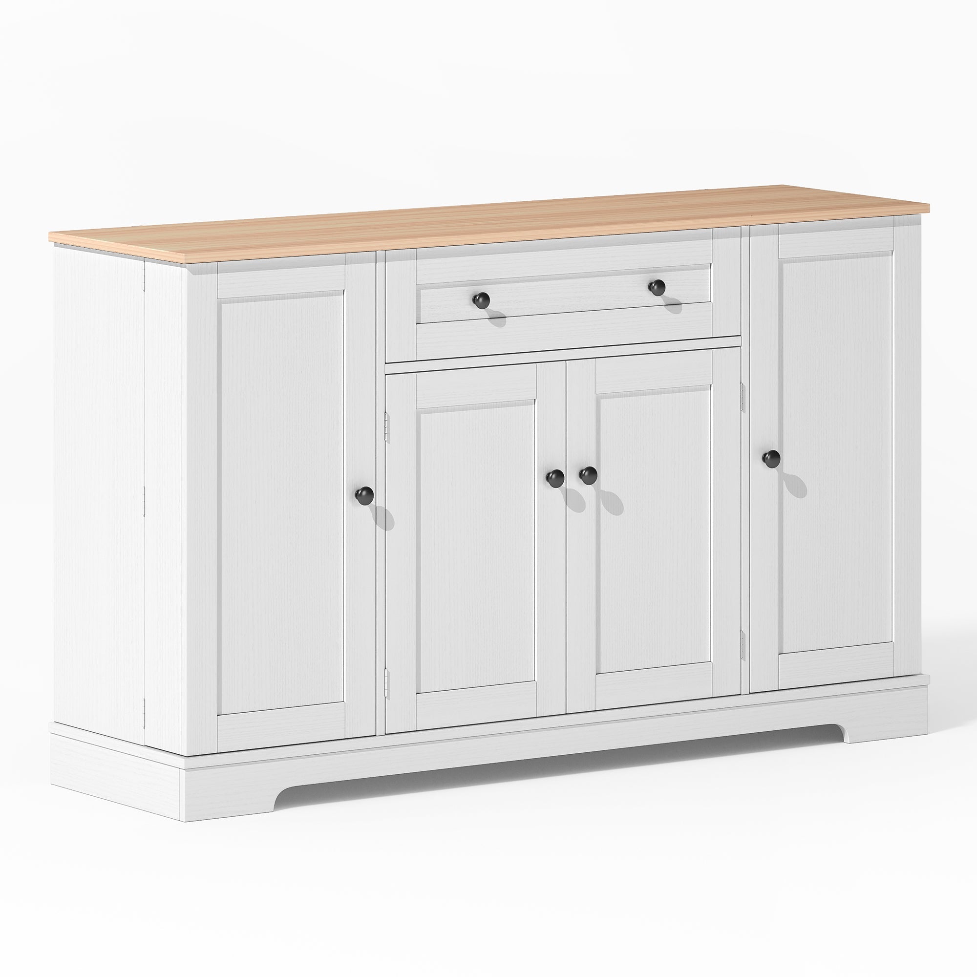 Logidon keukenbuffet 138 cm witte multifunctionele ladedeuren