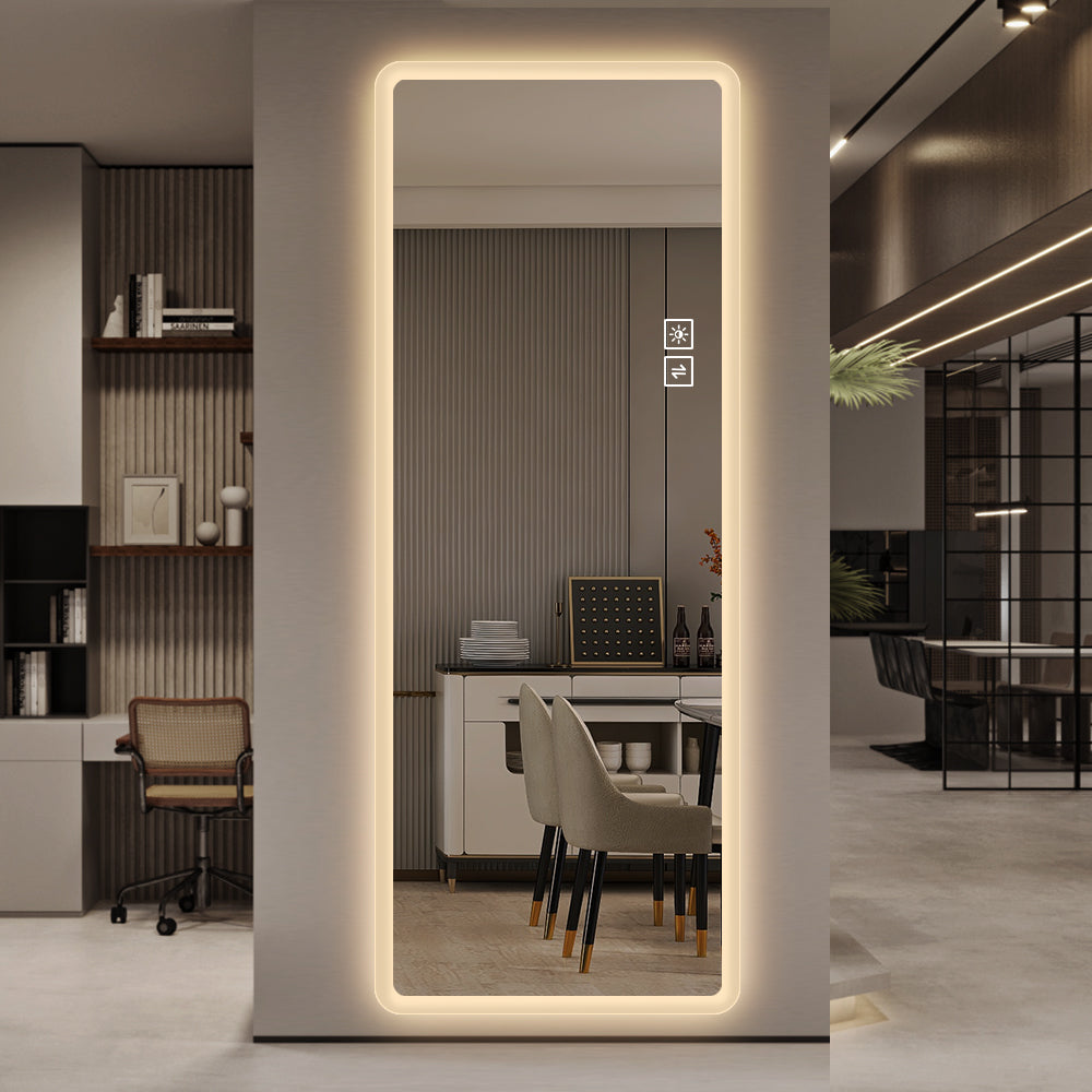 Logidon passpiegel 163x54 cm LED verlicht zilver wandmontage