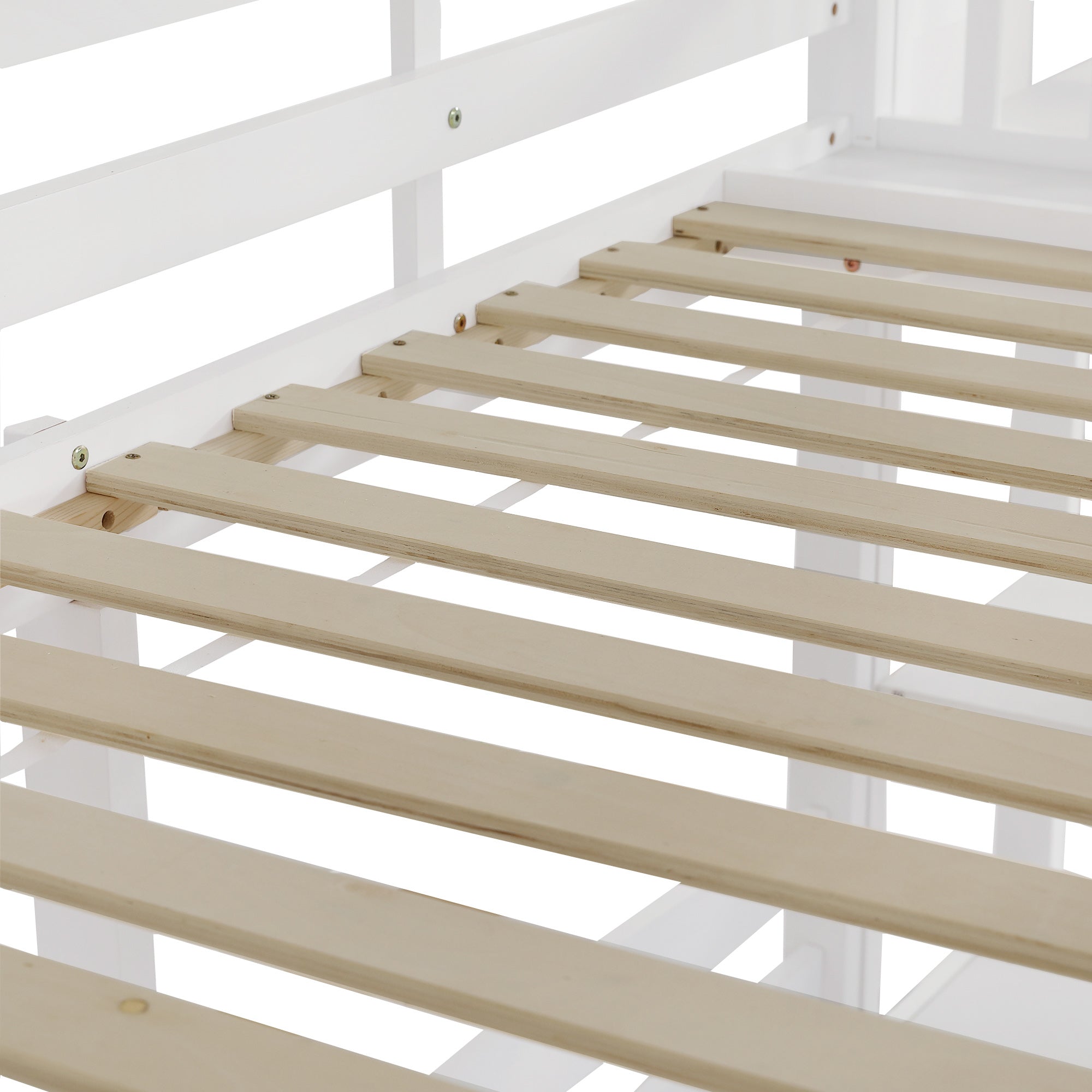 Logidon stapelbed met glijbaan wit 90x200cm drietrapsladder