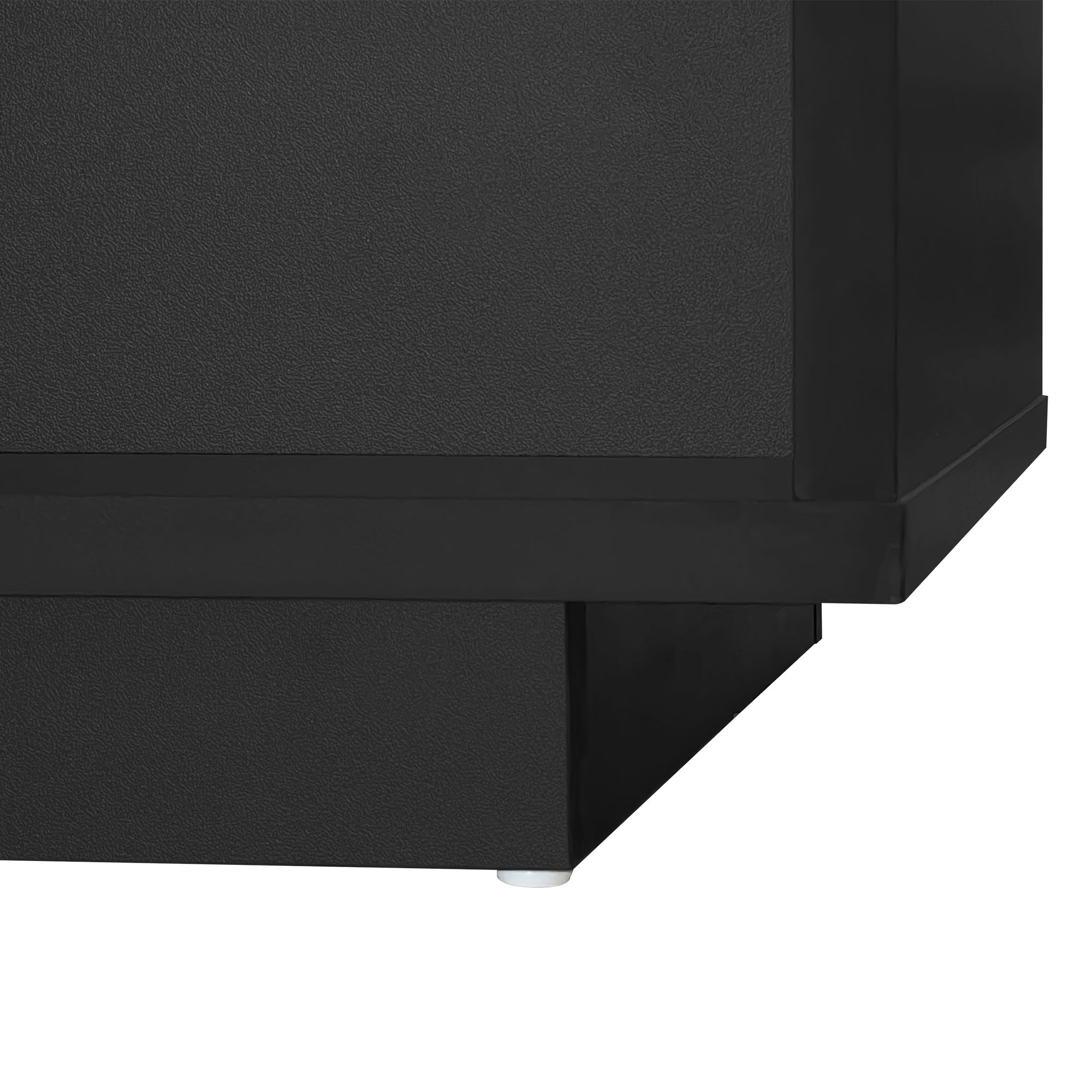 Logidon hoogglans salontafel zwart 95x50x42,5 cm glazen bladen