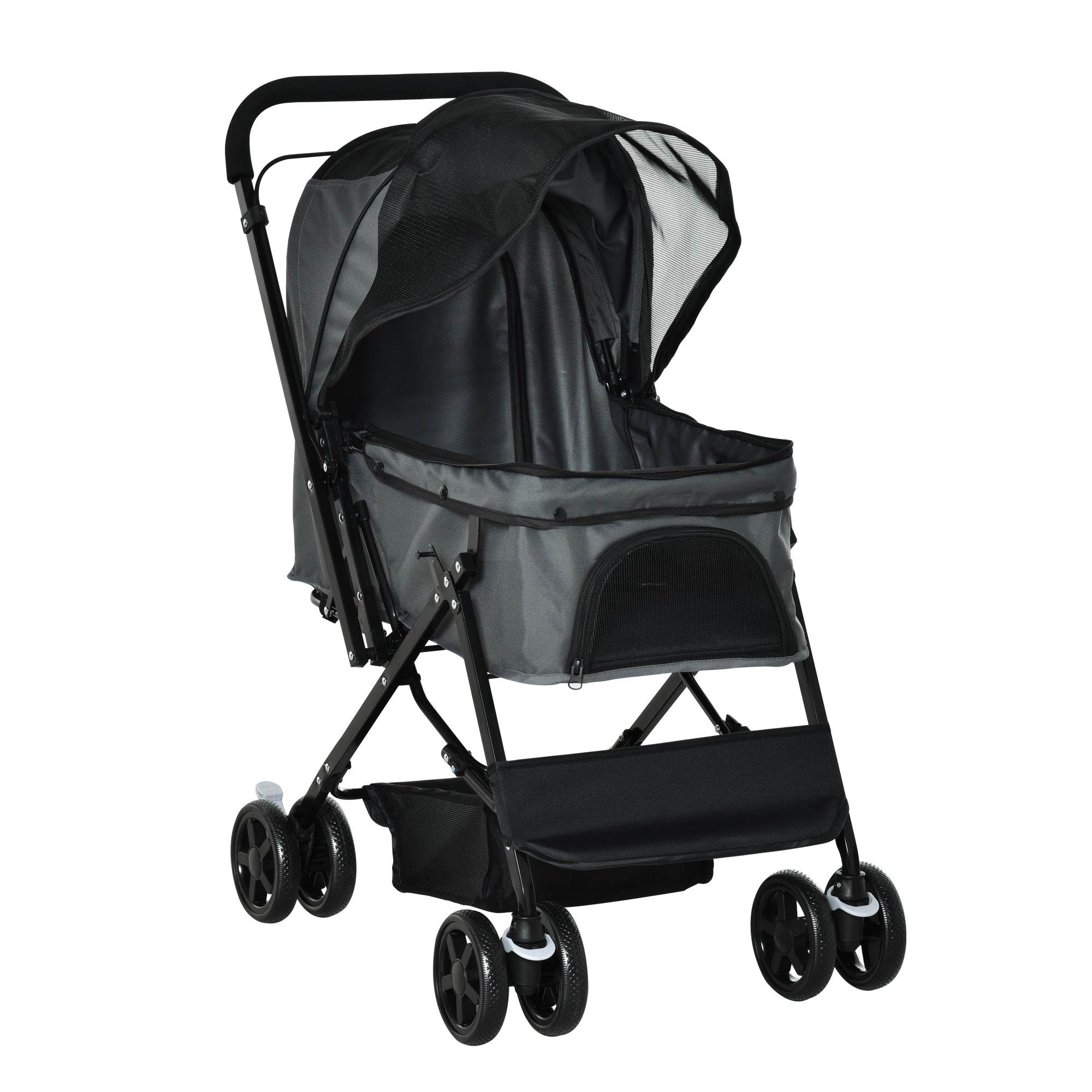 Logidon Hondenkar Donkergrijs Polyester Groot 76,5x52x95 cm