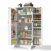 Logidon 60x35x128cm witte keukenkast LED-sensorlicht verstelbare planken